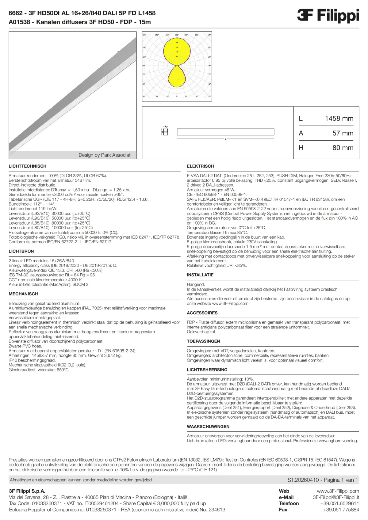 6662+A01538 - 3F HD50DI AL 16+26-840 DALI 5P FD L1458 + FDP - Datasheet - nl