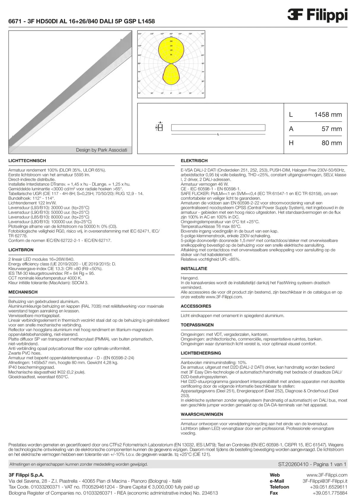 6671 - 3F HD50DI AL 16+26-840 DALI 5P GSP L1458 - Datasheet - nl