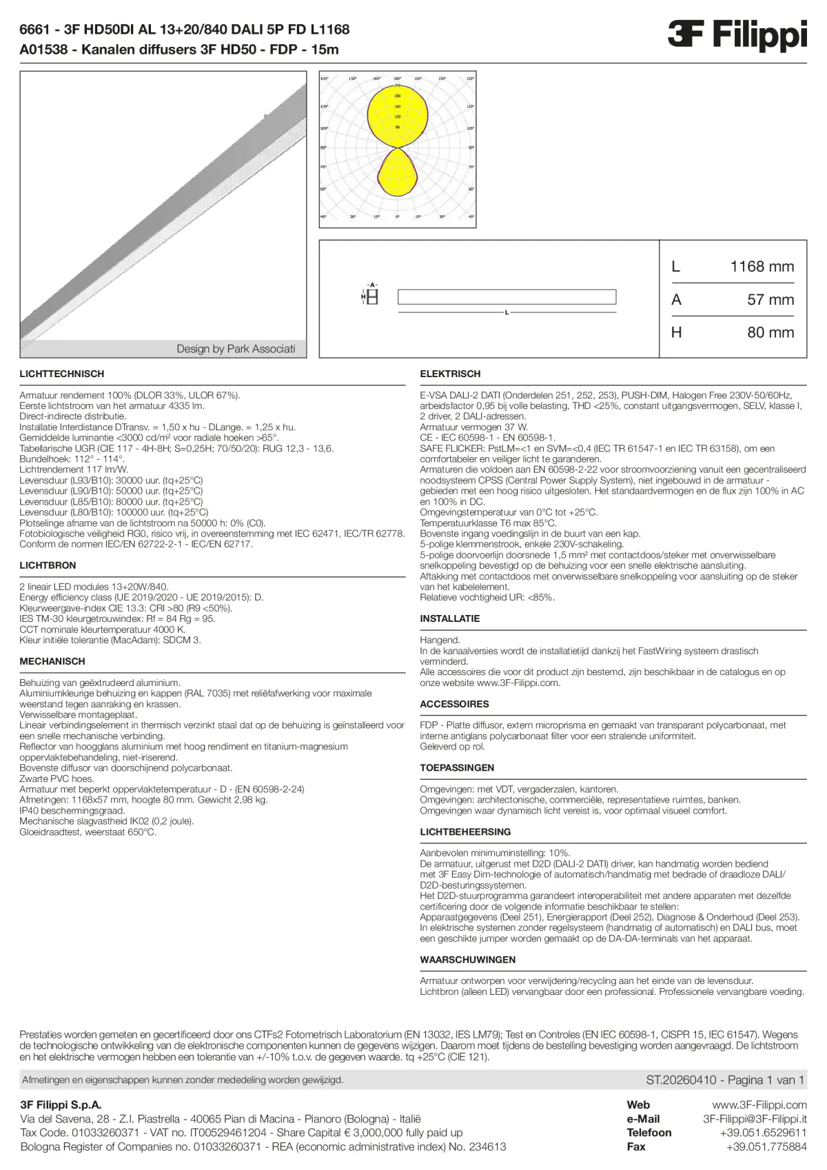 6661+A01538 - 3F HD50DI AL 13+20-840 DALI 5P FD L1168 + FDP - Datasheet - nl