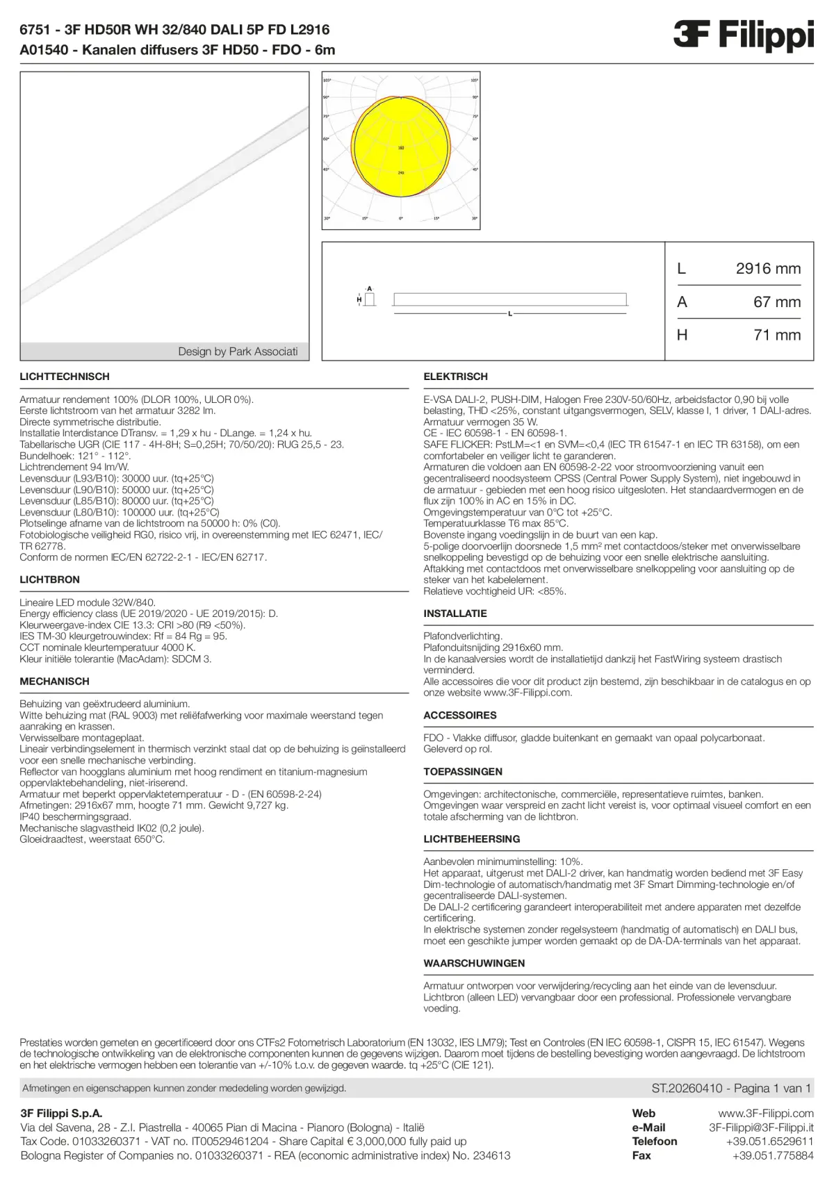 6751+A01540 - 3F HD50R WH 32-840 DALI 5P FD L2916 + FDO - Datasheet - nl