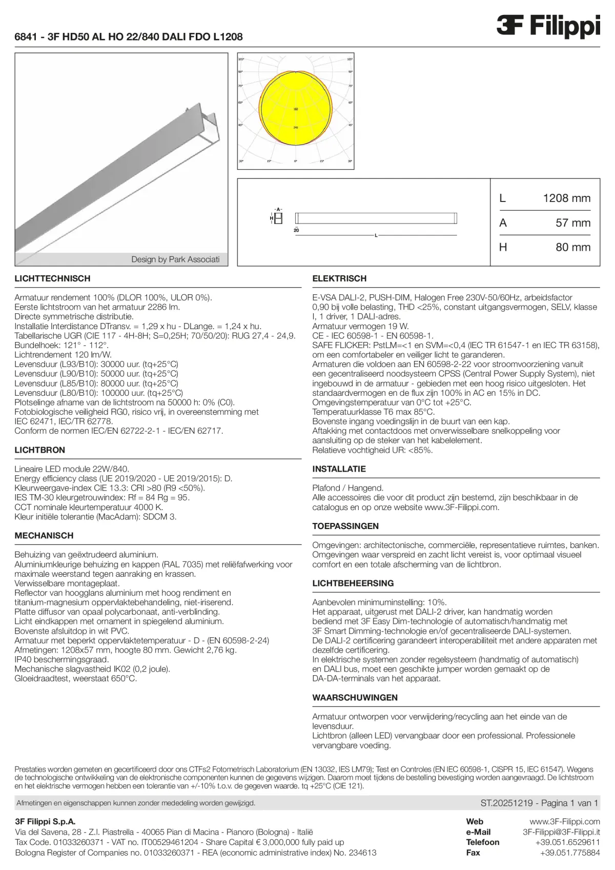 6841 - 3F HD50 AL HO 22-840 DALI FDO L1208 - Datasheet - nl