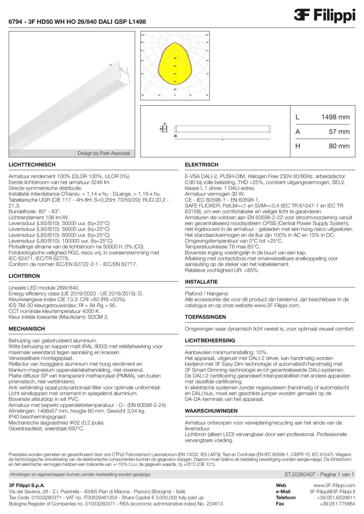 6794 - 3F HD50 WH HO 26-840 DALI GSP L1498 - Datasheet - nl