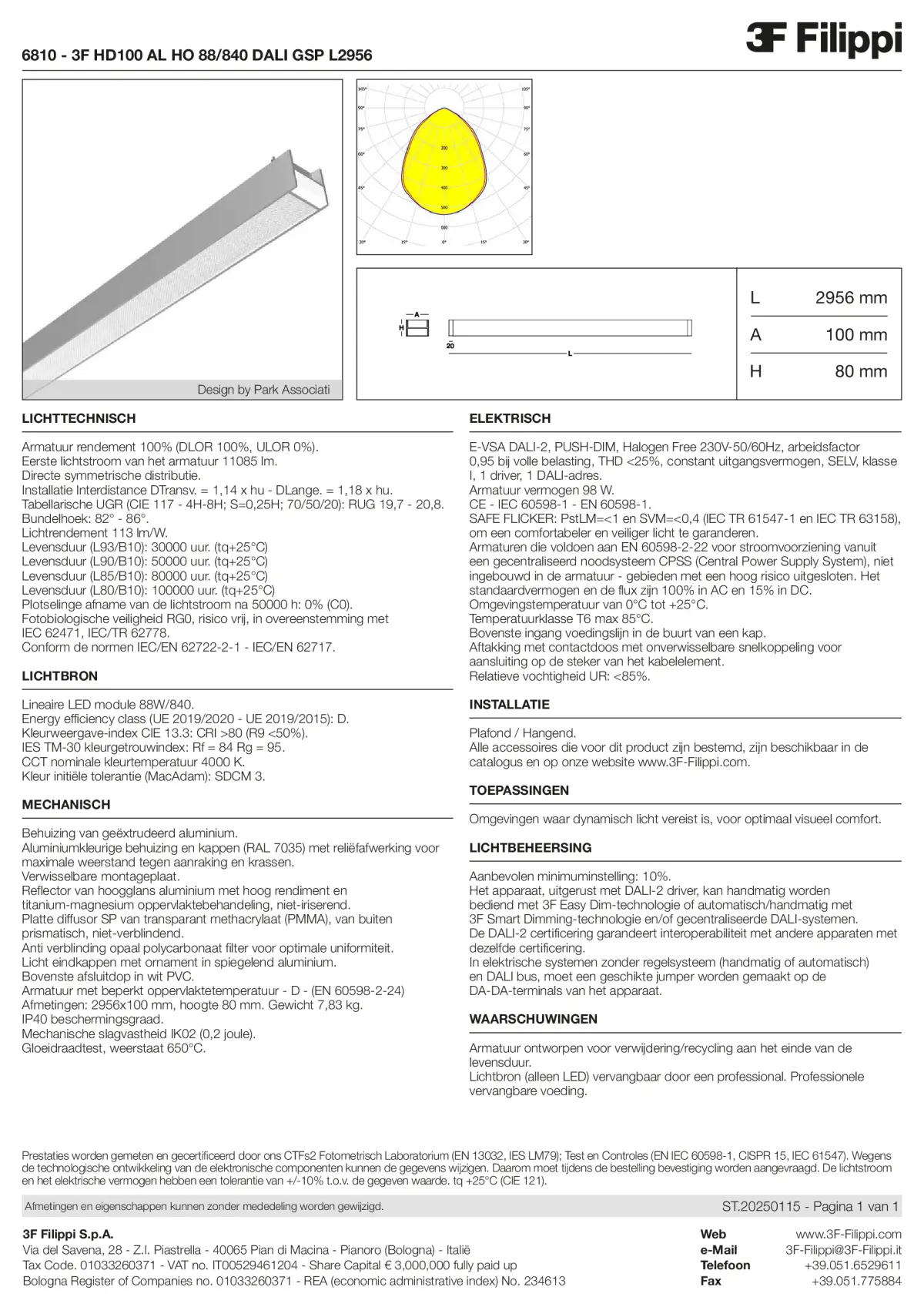 6810 - 3F HD100 AL HO 88-840 DALI GSP L2956 - Datasheet - nl