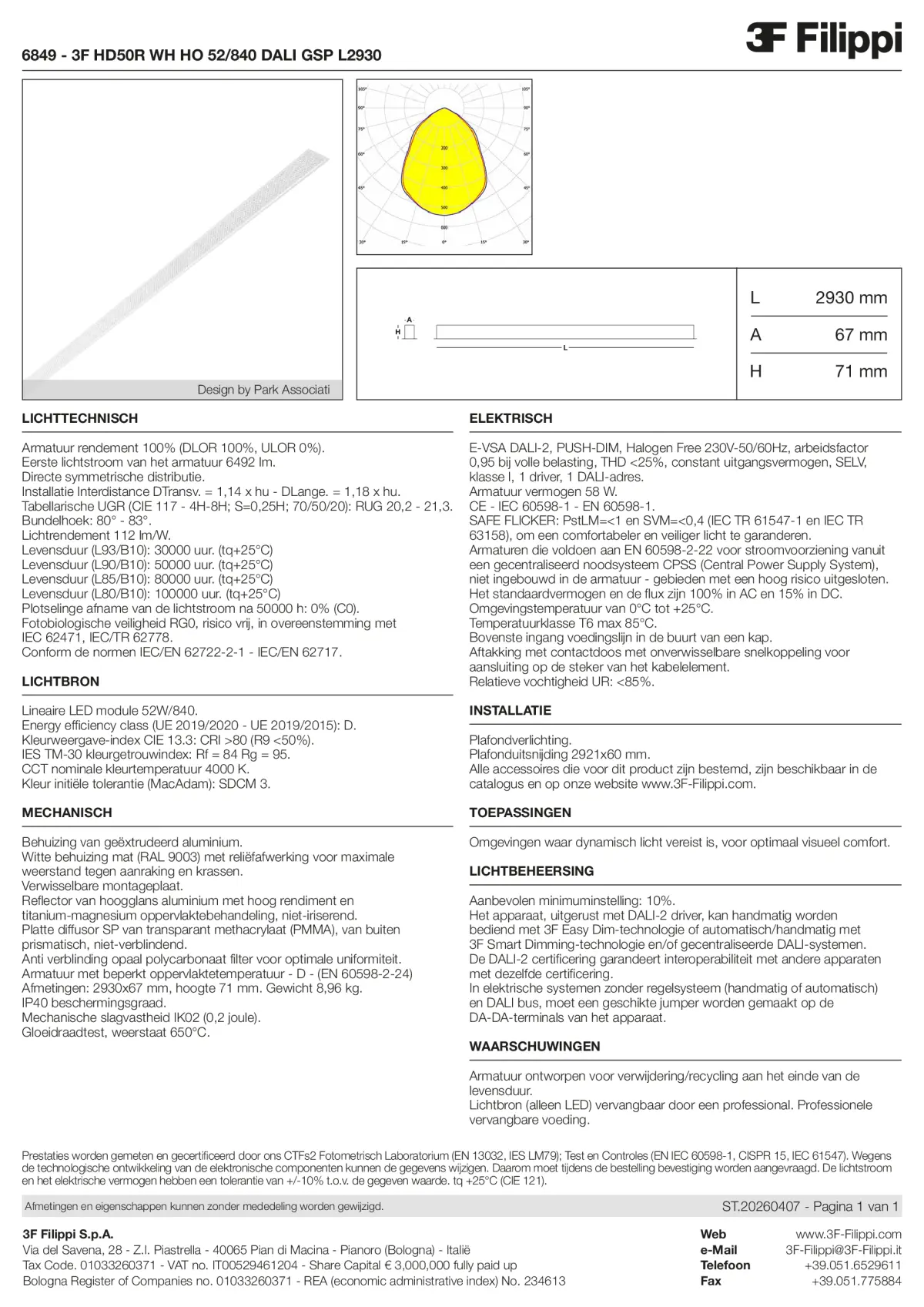 6849 - 3F HD50R WH HO 52-840 DALI GSP L2930 - Datasheet - nl