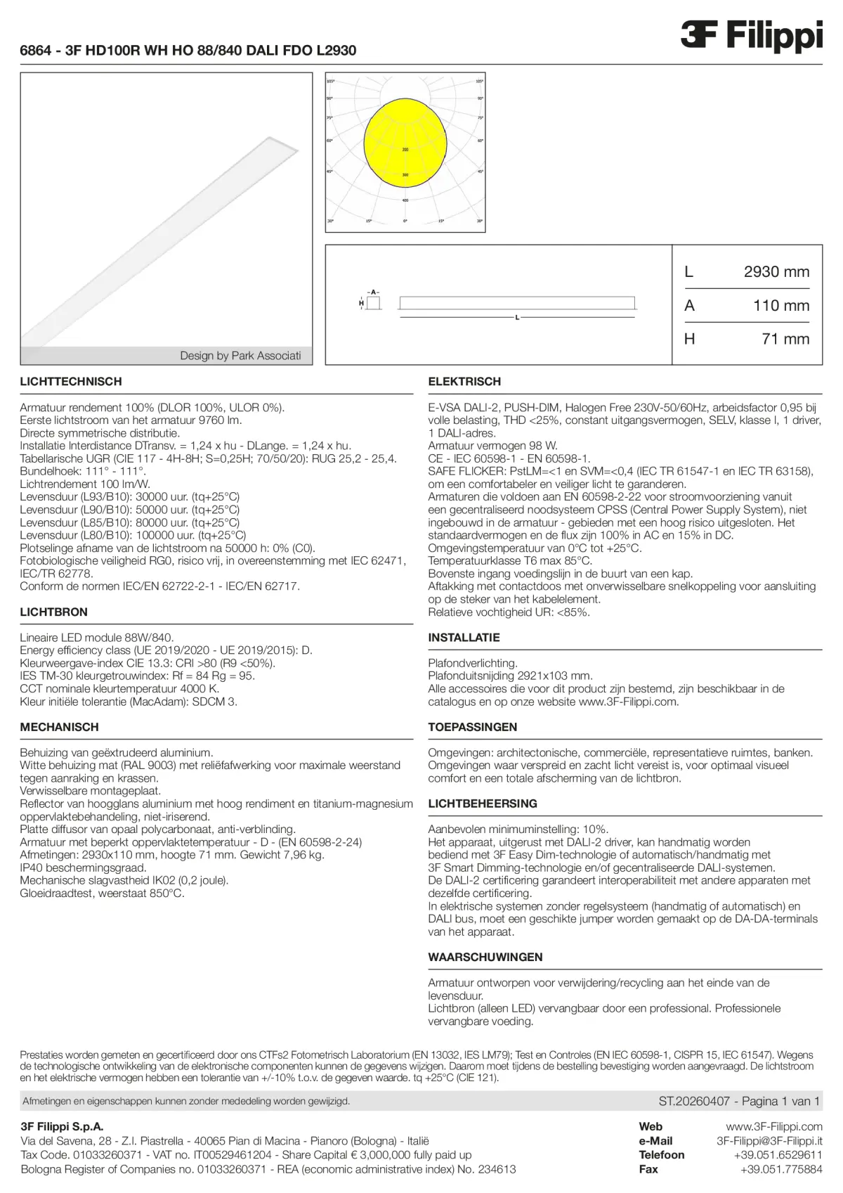 6864 - 3F HD100R WH HO 88-840 DALI FDO L2930 - Datasheet - nl