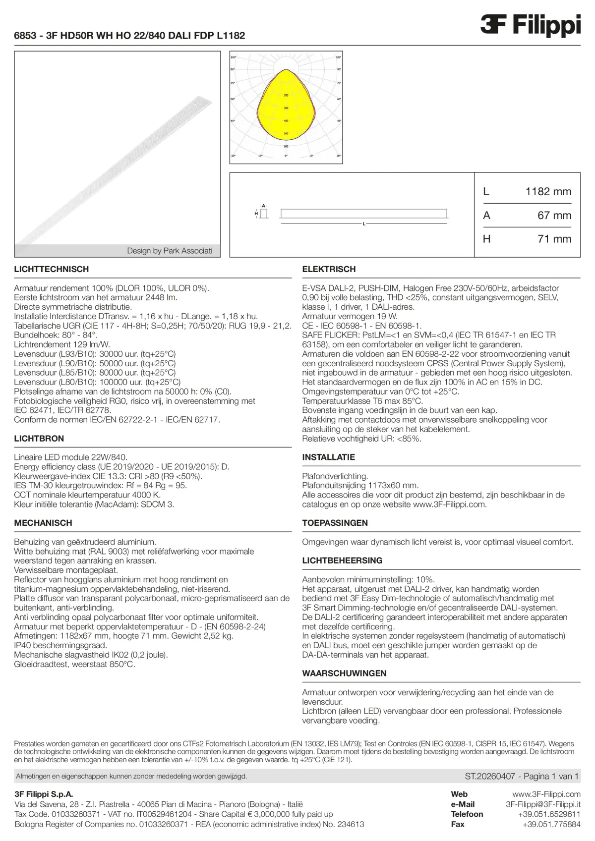 6853 - 3F HD50R WH HO 22-840 DALI FDP L1182 - Datasheet - nl