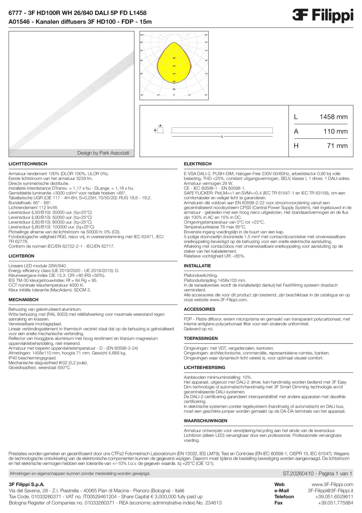 6777+A01546 - 3F HD100R WH 26-840 DALI 5P FD L1458 + FDP - Datasheet - nl