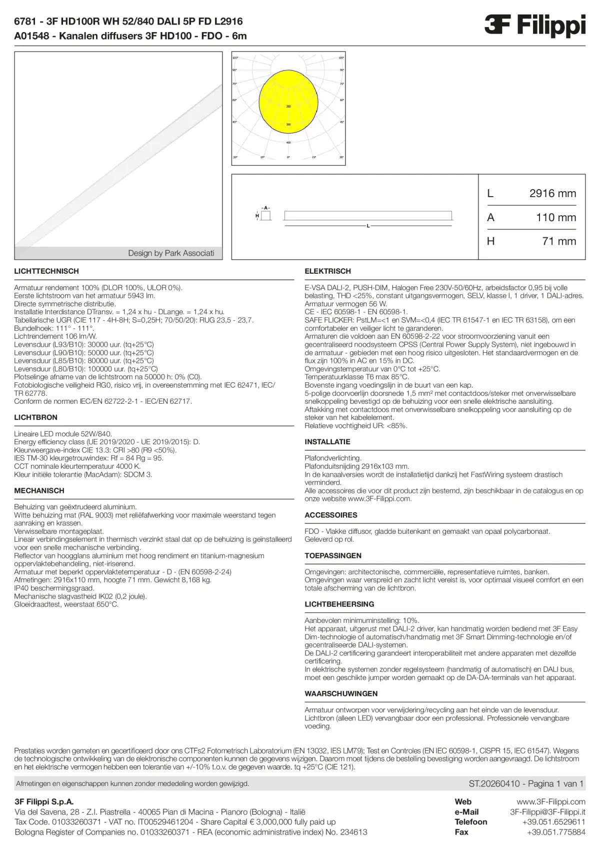 6781+A01548 - 3F HD100R WH 52-840 DALI 5P FD L2916 + FDO - Datasheet - nl