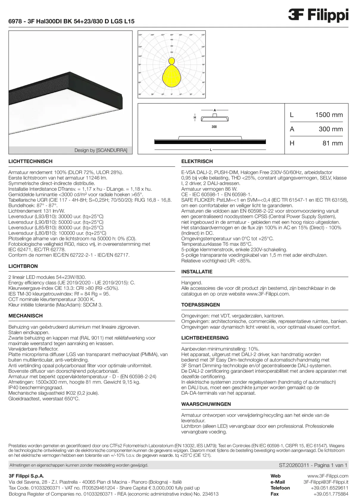 6978 - 3F Hal300DI BK 54+23-830 D LGS L15 - Datasheet - nl
