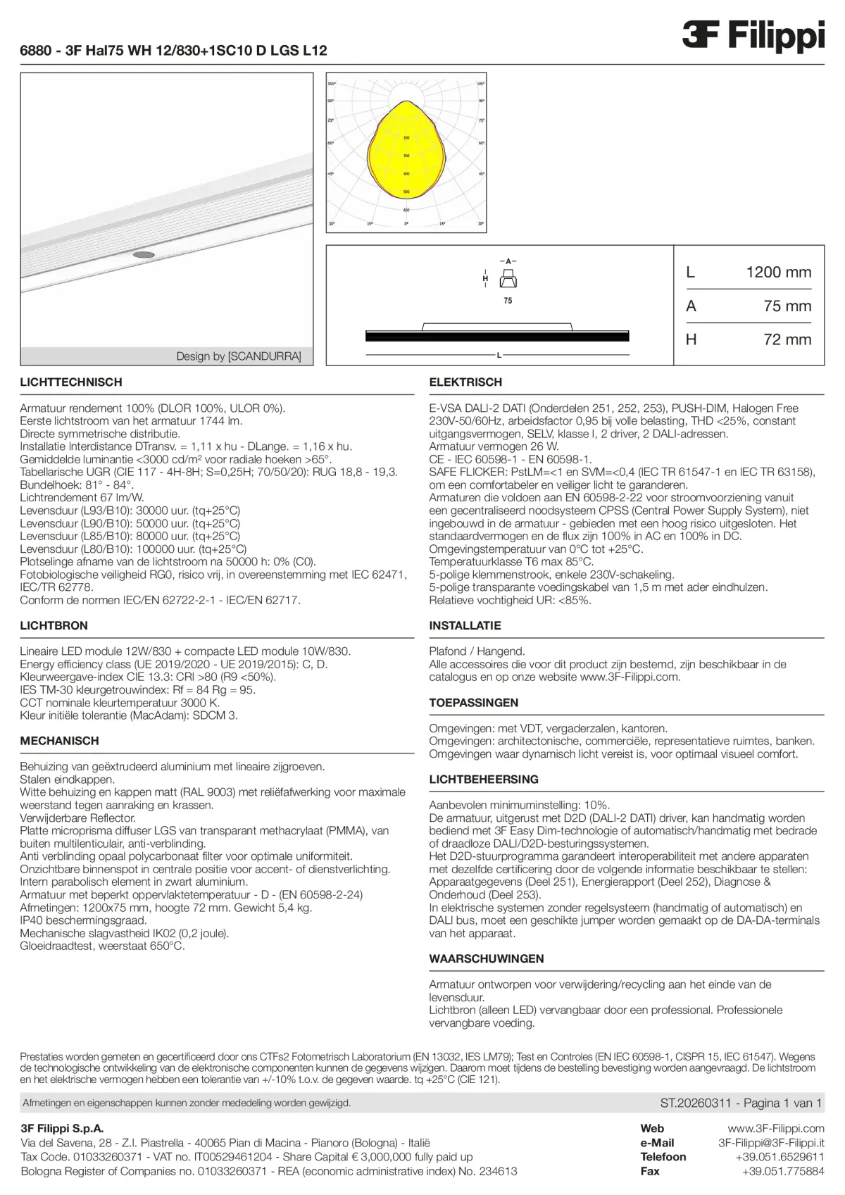 6880 - 3F Hal75 WH 12-830+1SC10 D LGS L12 - Datasheet - nl