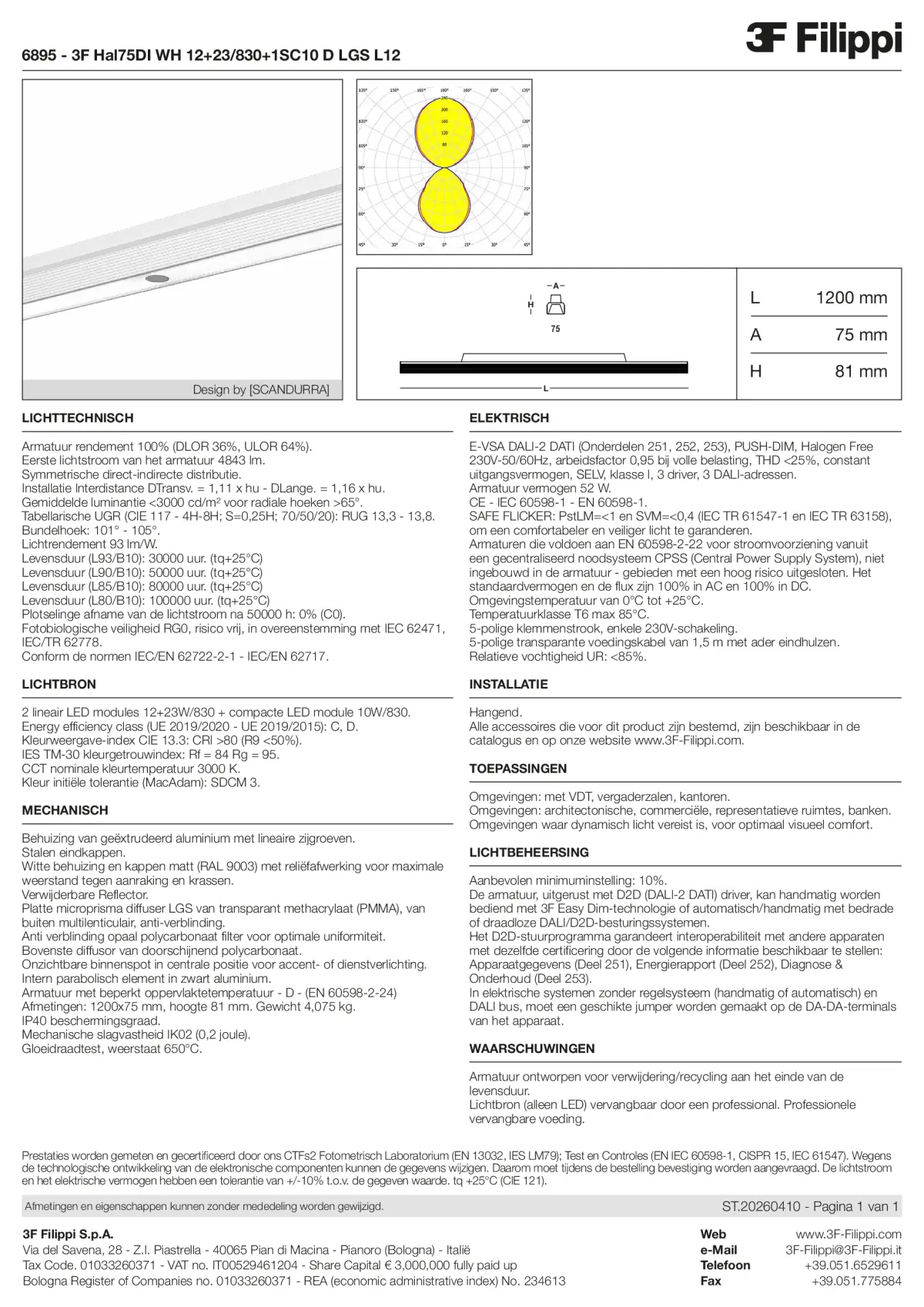 6895 - 3F Hal75DI WH 12+23-830+1SC10 D LGS L12 - Datasheet - nl
