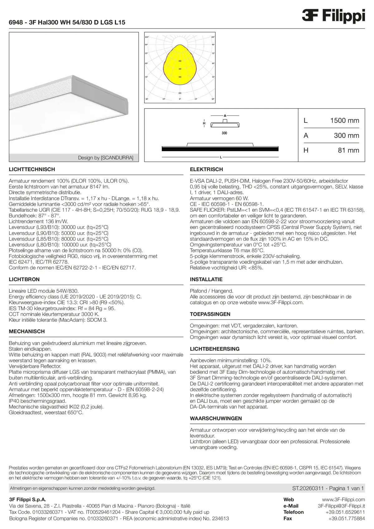 6948 - 3F Hal300 WH 54-830 D LGS L15 - Datasheet - nl