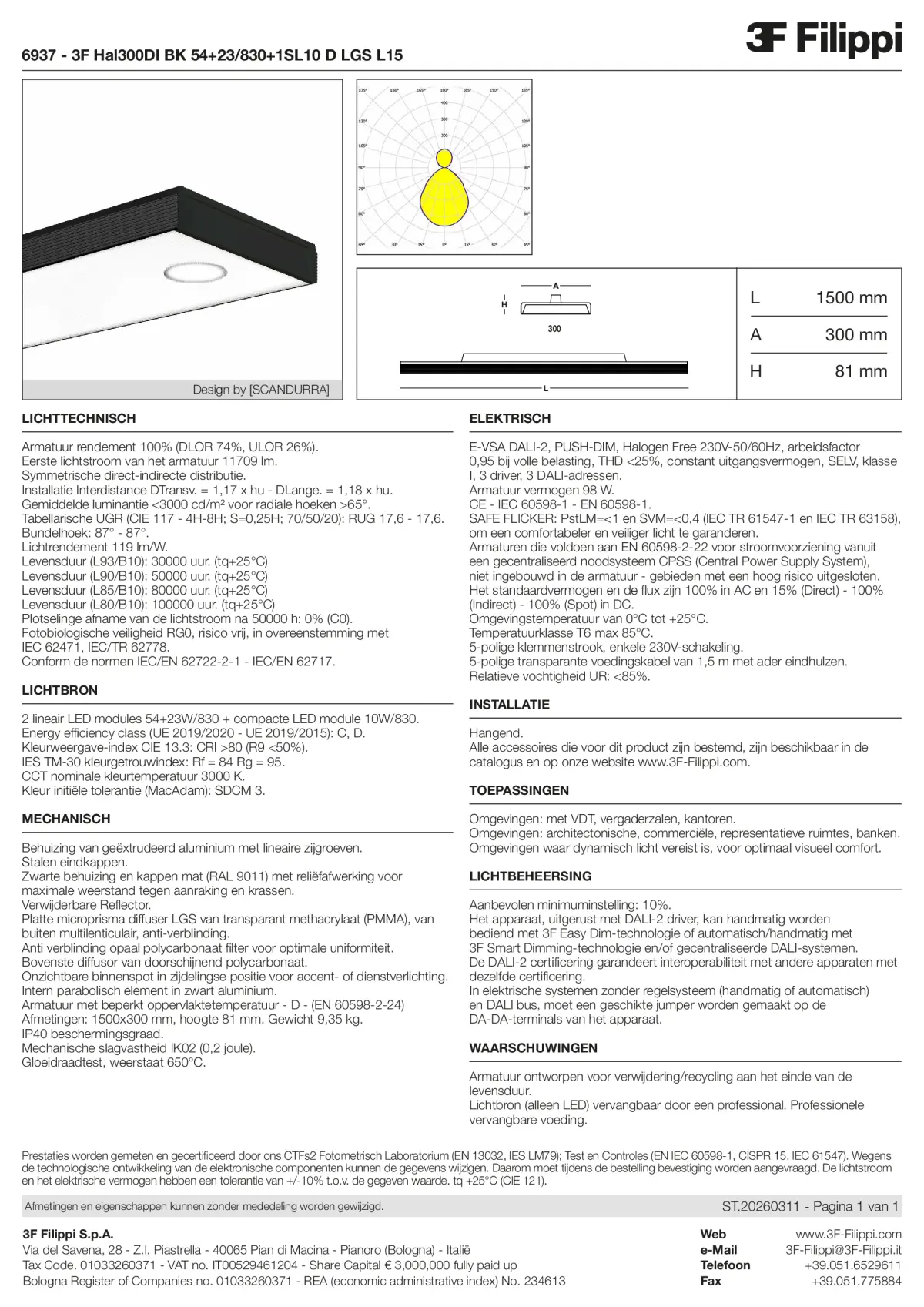 6937 - 3F Hal300DI BK 54+23-830+1SL10 D LGS L15 - Datasheet - nl
