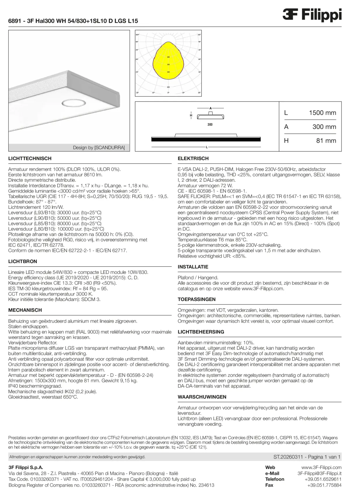 6891 - 3F Hal300 WH 54-830+1SL10 D LGS L15 - Datasheet - nl