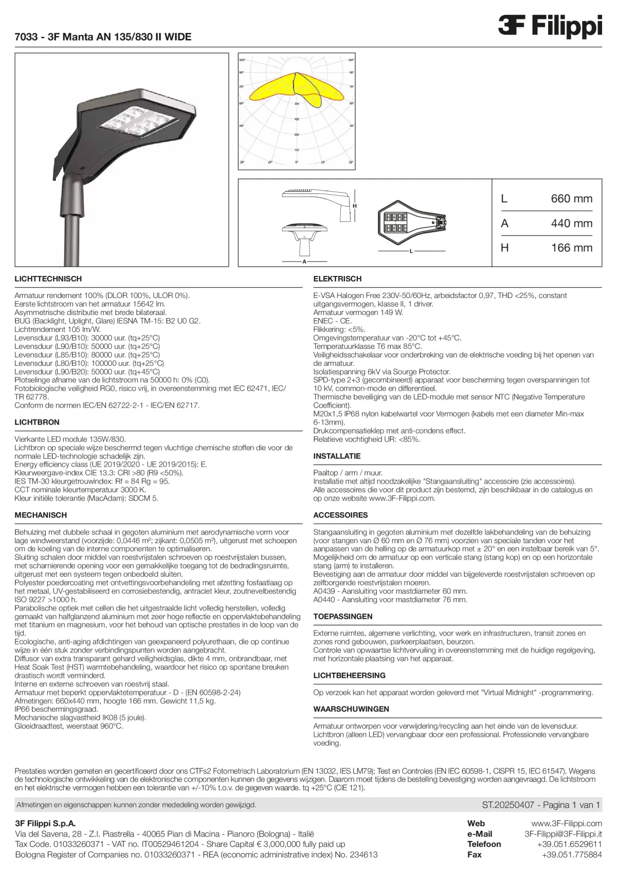 7033 - 3F Manta AN 135-830 II WIDE - Datasheet - nl
