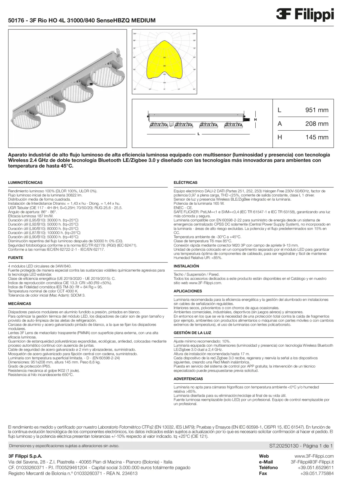 50176 - 3F Rio HO 4L 31000-840 SenseHBZQ MEDIUM - Datasheet - es