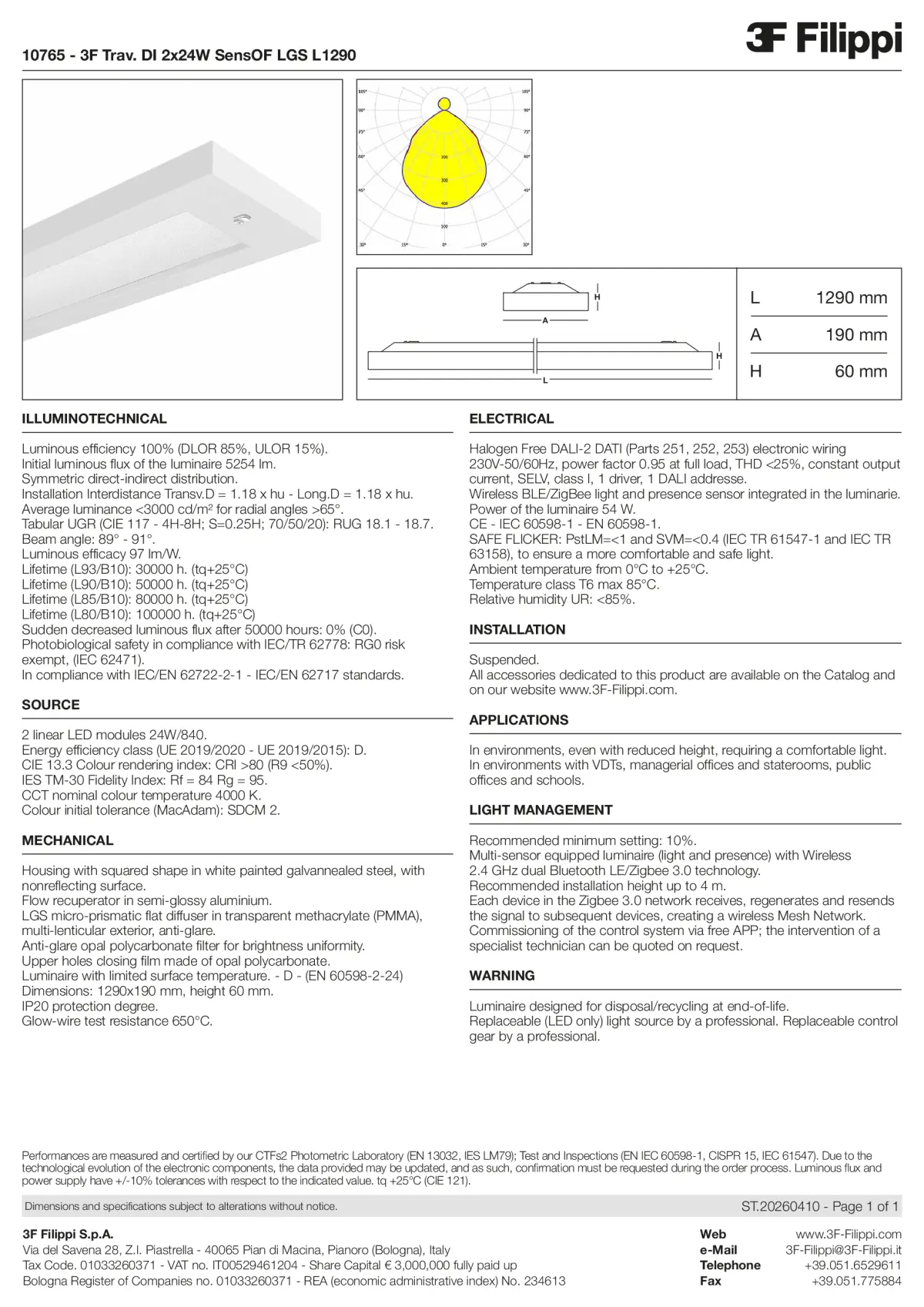 10765 - 3F Trav. DI 2x24W SensOF LGS L1290 - Datasheet - en