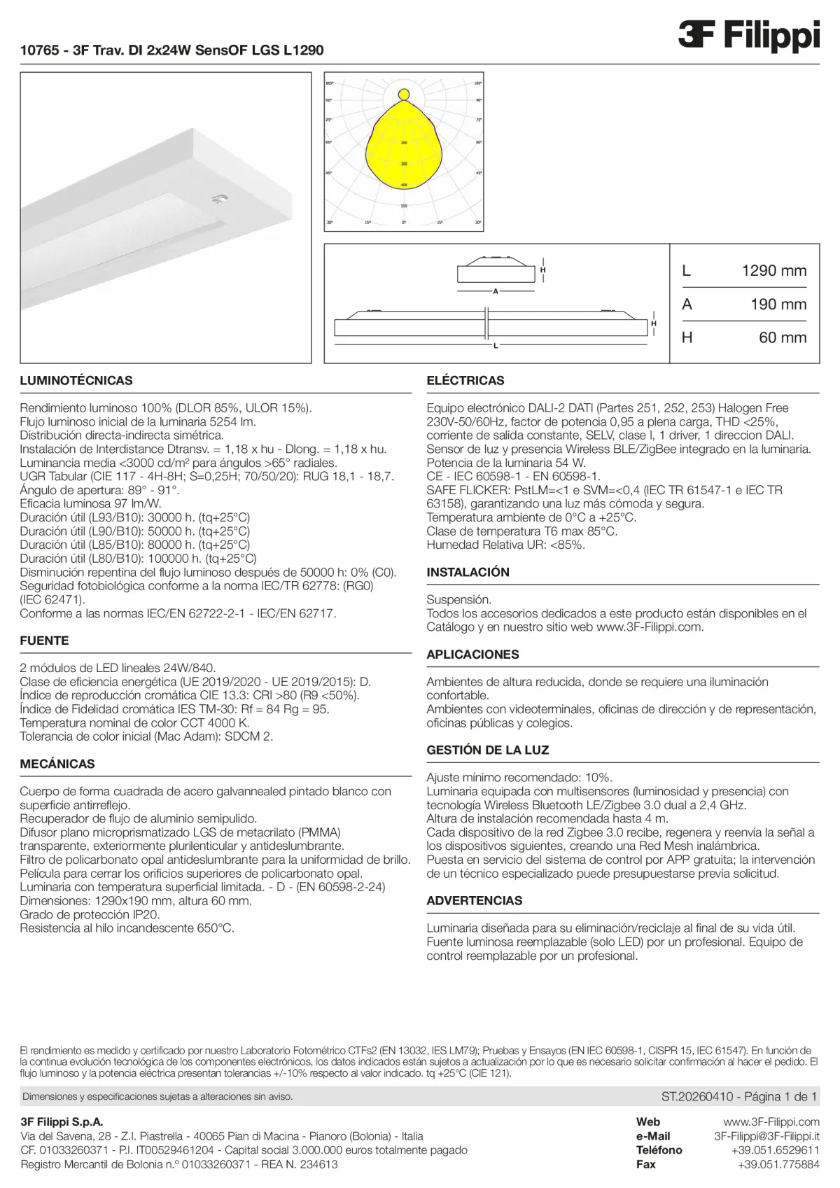 10765 - 3F Trav. DI 2x24W SensOF LGS L1290 - Datasheet - es