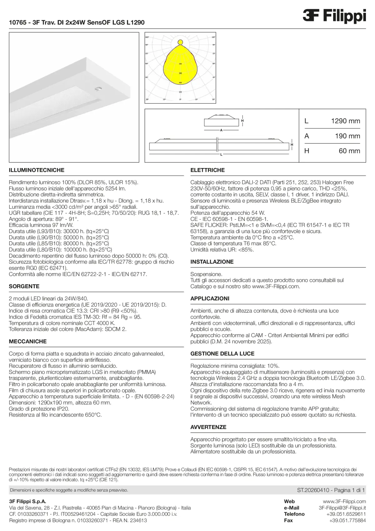 10765 - 3F Trav. DI 2x24W SensOF LGS L1290 - Datasheet - it