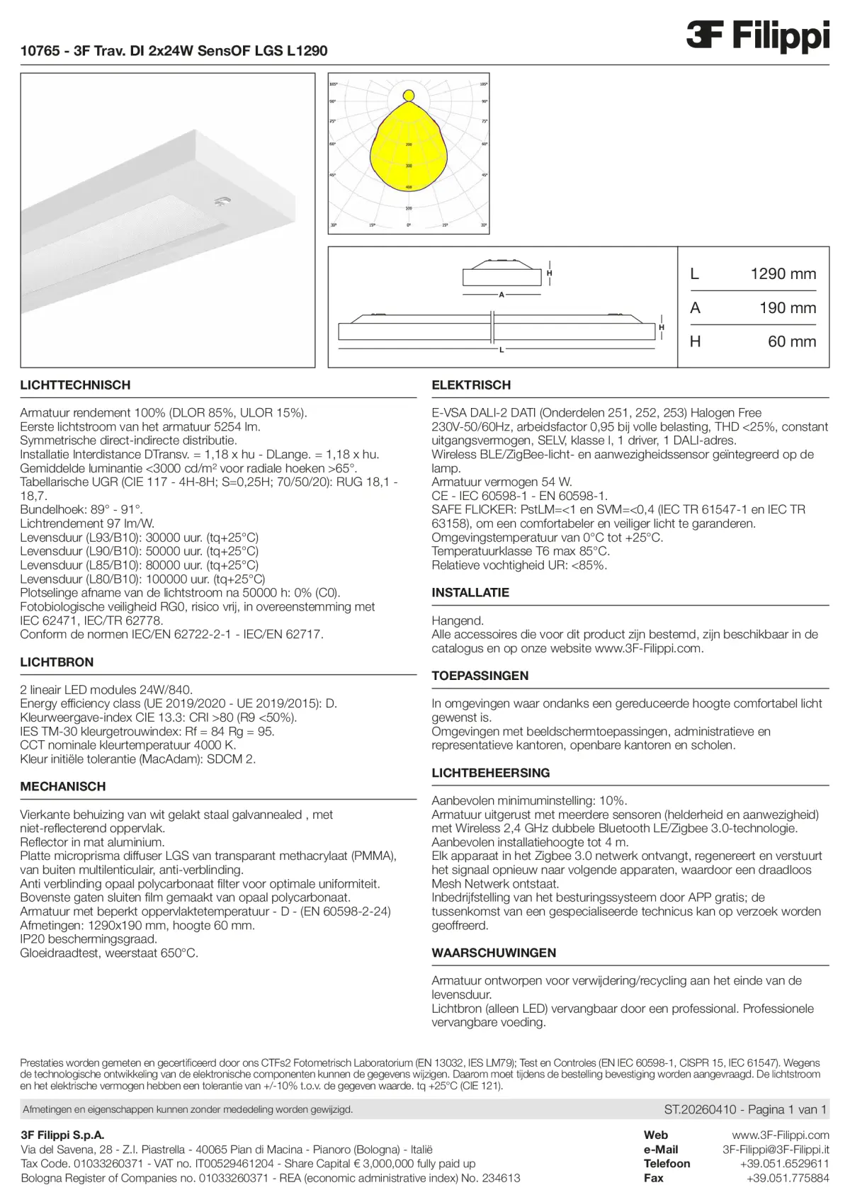 10765 - 3F Trav. DI 2x24W SensOF LGS L1290 - Datasheet - nl