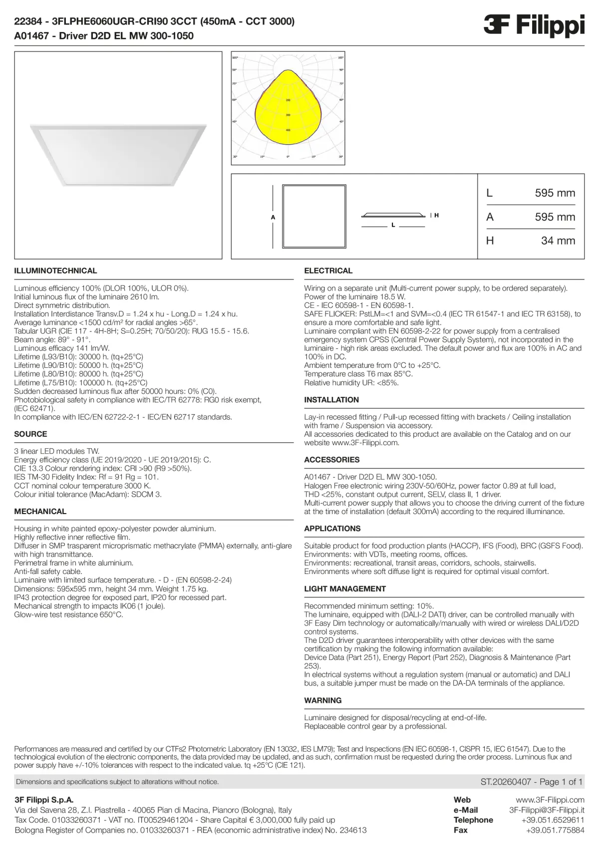 22384+A01467 - 3FLPHE6060UGR-CRI90 3CCT (450mA - CCT 3000) + D2D EL MW 300-1050 - Datasheet - en