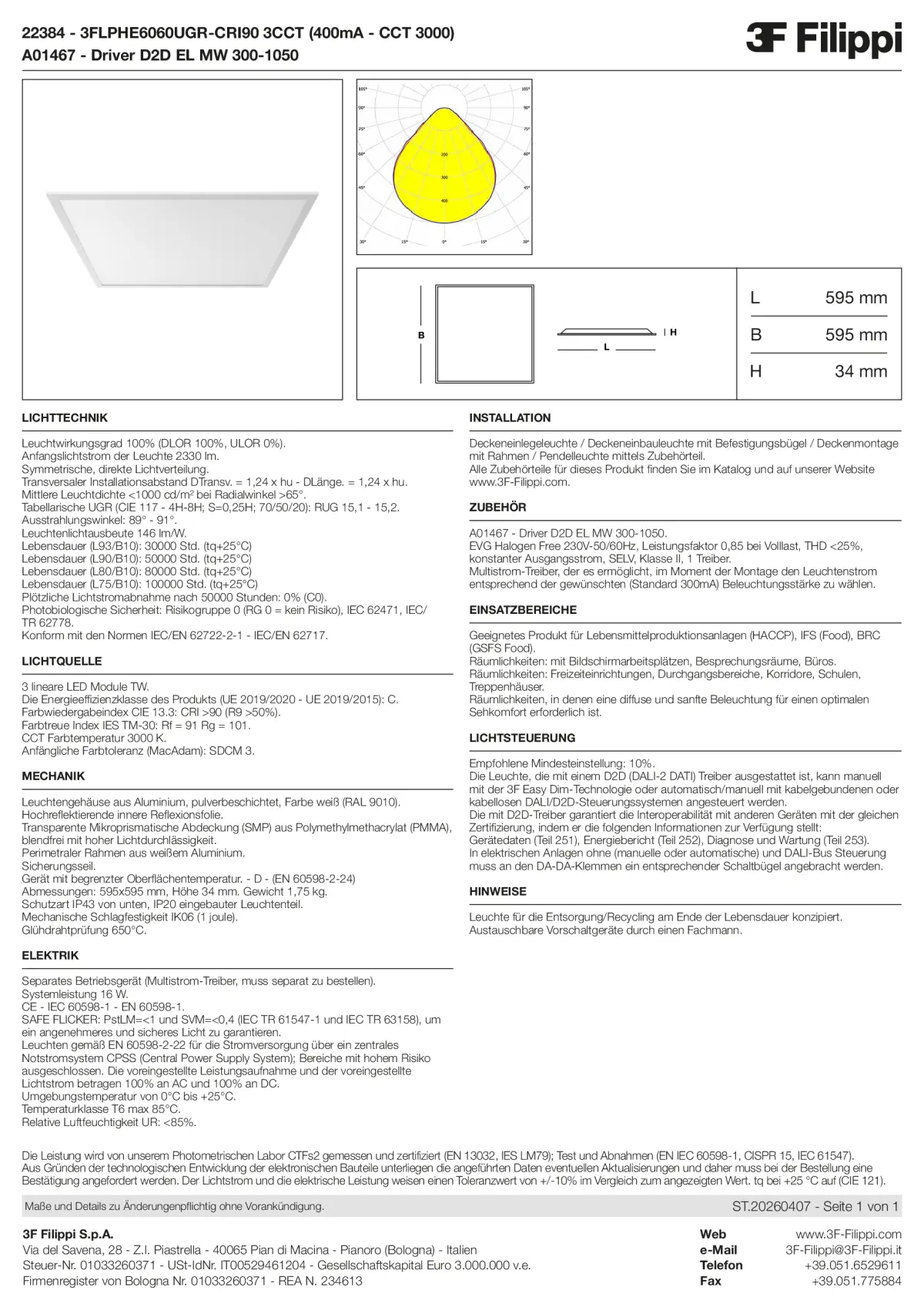 22384+A01467 - 3FLPHE6060UGR-CRI90 3CCT (400mA - CCT 3000) + D2D EL MW 300-1050 - Datasheet - de