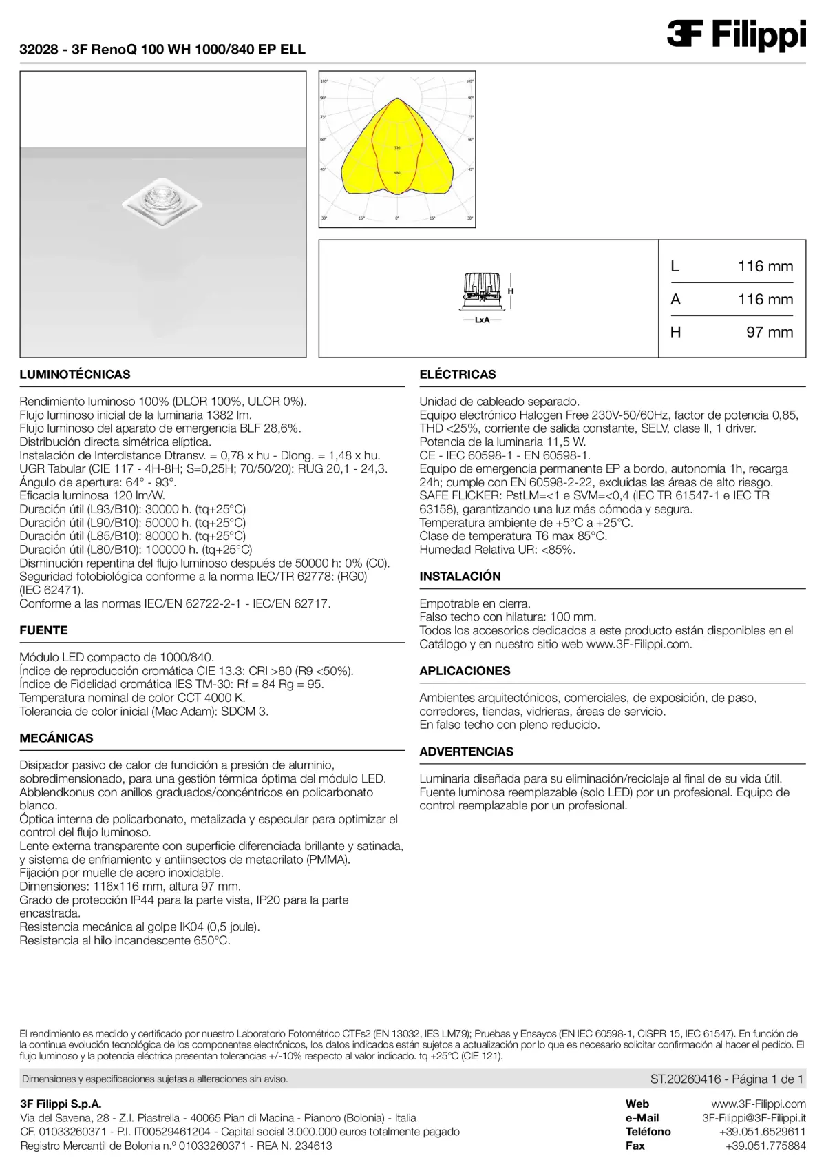 32028 - 3F RenoQ 100 WH 1000-840 EP ELL - Datasheet - es