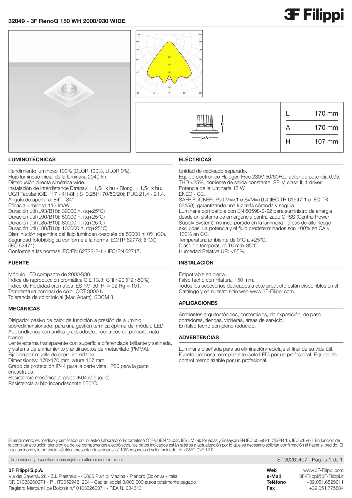 32049 - 3F RenoQ 150 WH 2000-930 WIDE - Datasheet - es