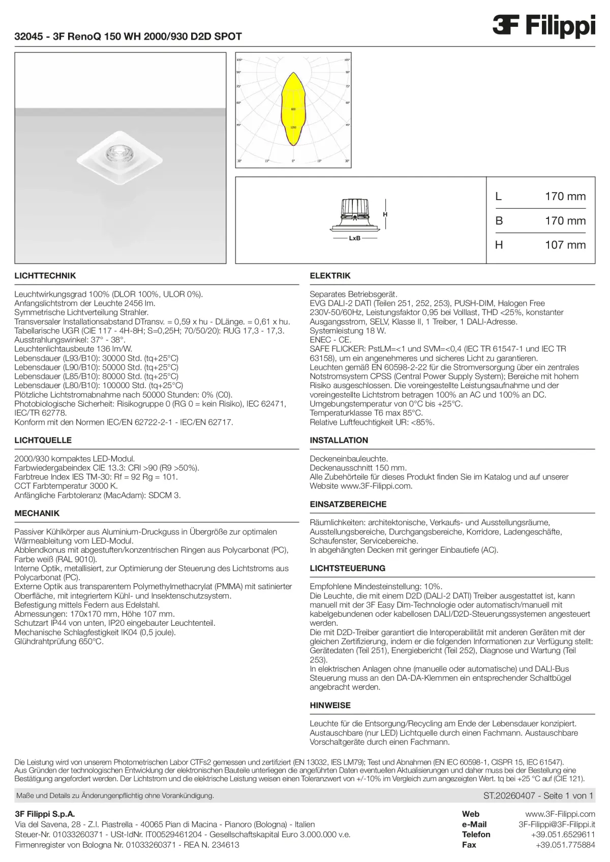 32045 - 3F RenoQ 150 WH 2000-930 D2D SPOT - Datasheet - de