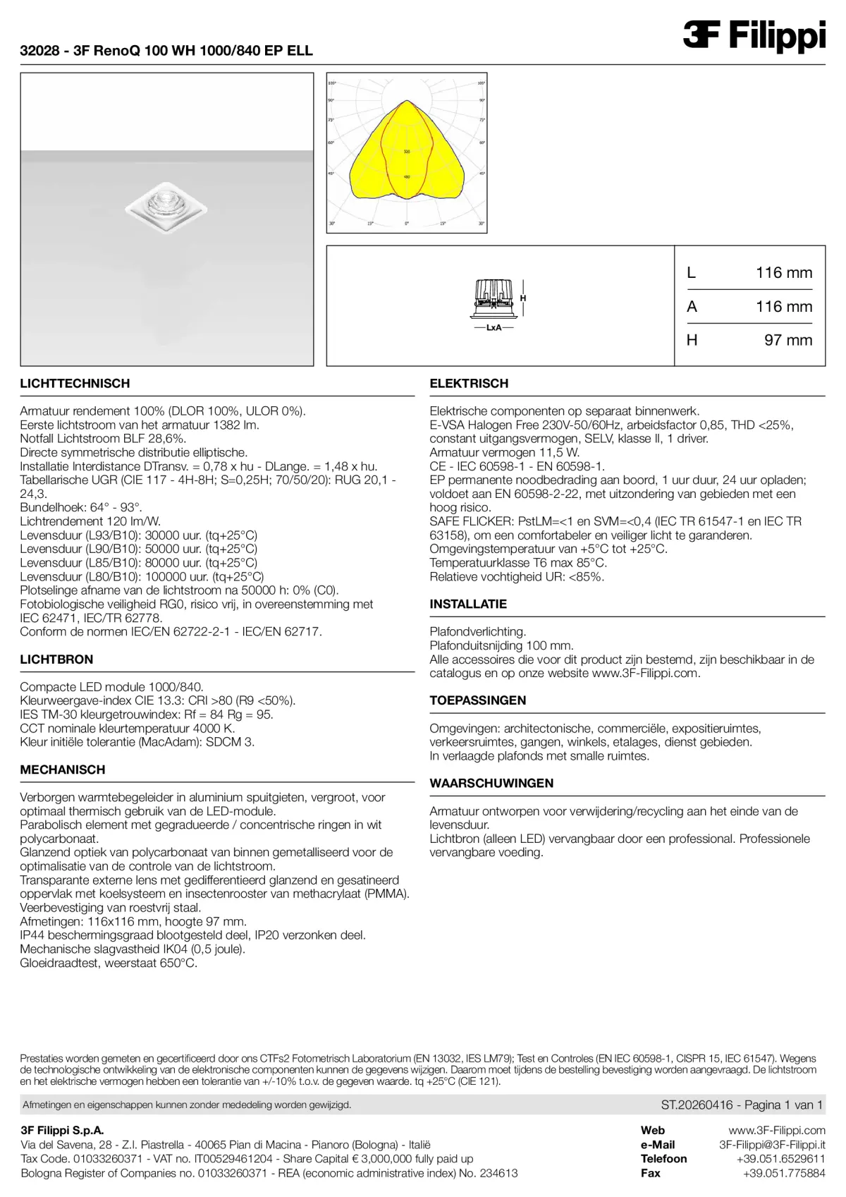 32028 - 3F RenoQ 100 WH 1000-840 EP ELL - Datasheet - nl