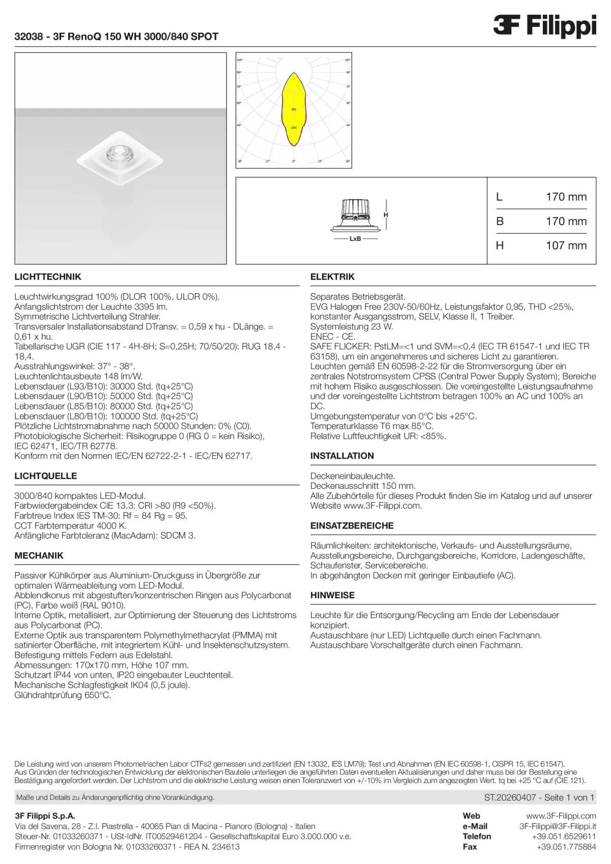 32038 - 3F RenoQ 150 WH 3000-840 SPOT - Datasheet - de