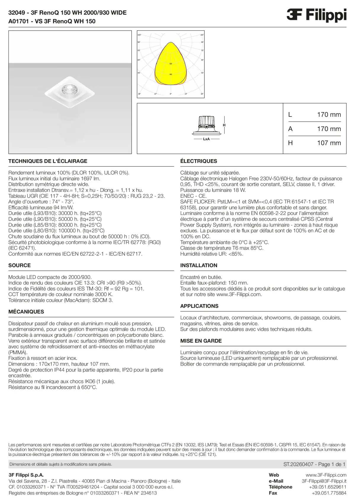 32049+A01701 - 3F RenoQ 150 WH 2000-930 WIDE + VS WH - Datasheet - fr