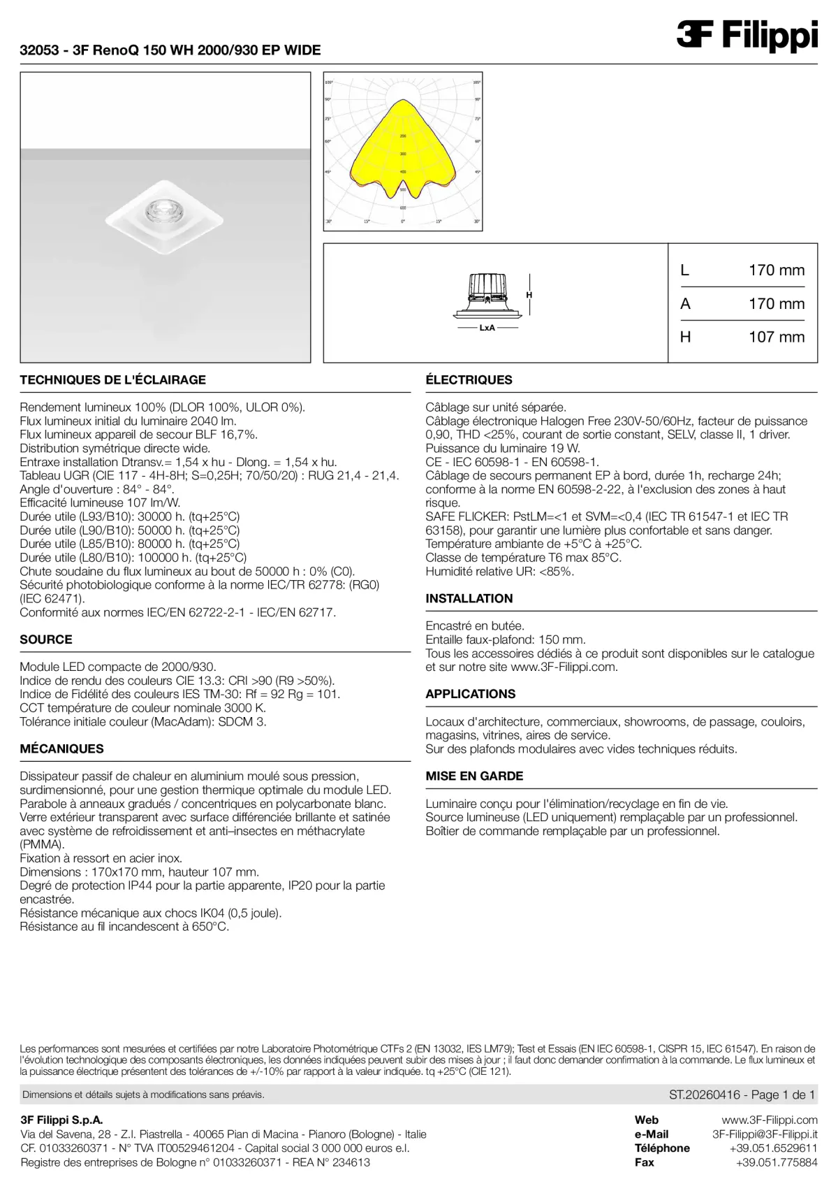 32053 - 3F RenoQ 150 WH 2000-930 EP WIDE - Datasheet - fr