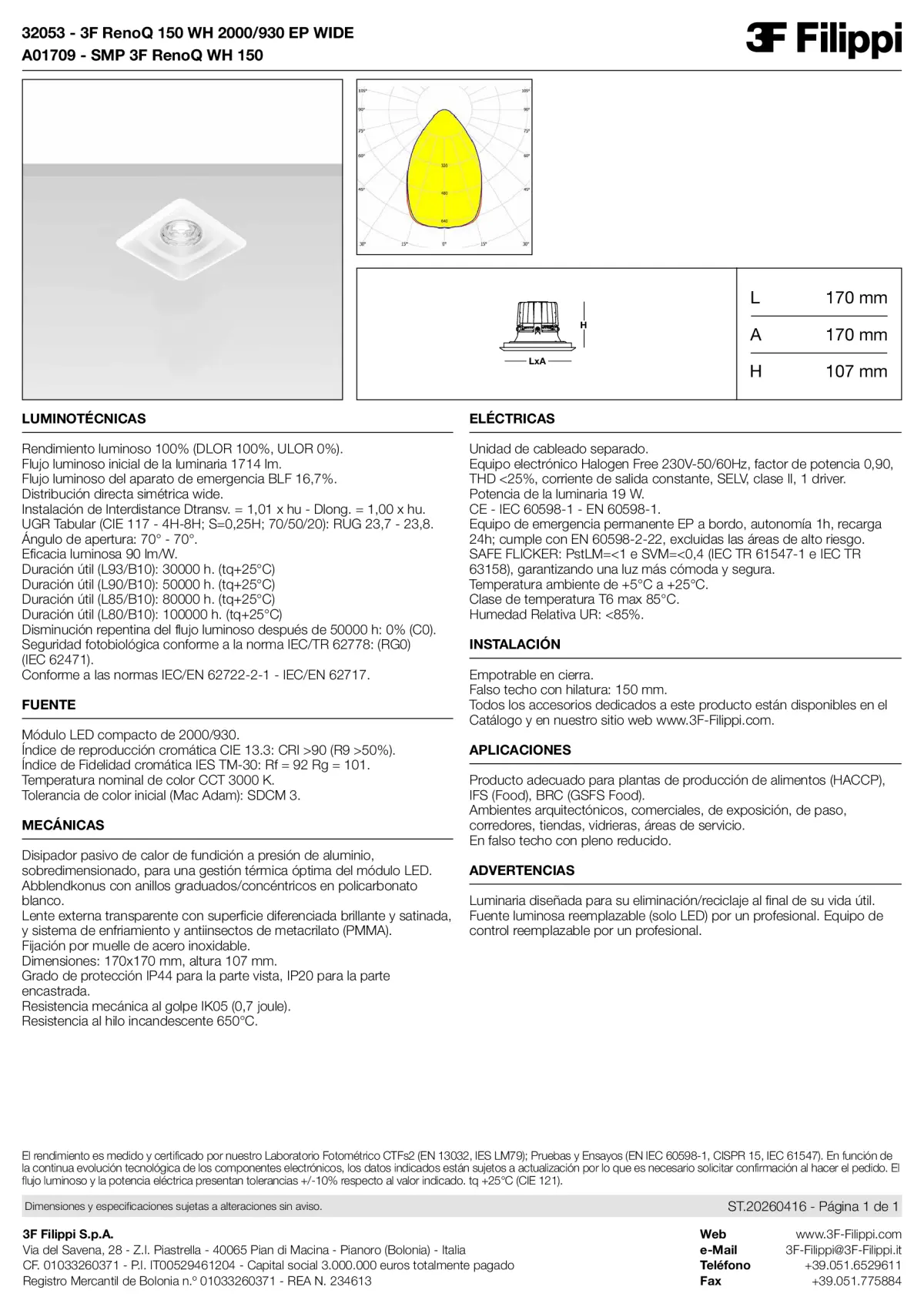 32053+A01709 - 3F RenoQ 150 WH 2000-930 EP WIDE + SMP WH - Datasheet - es