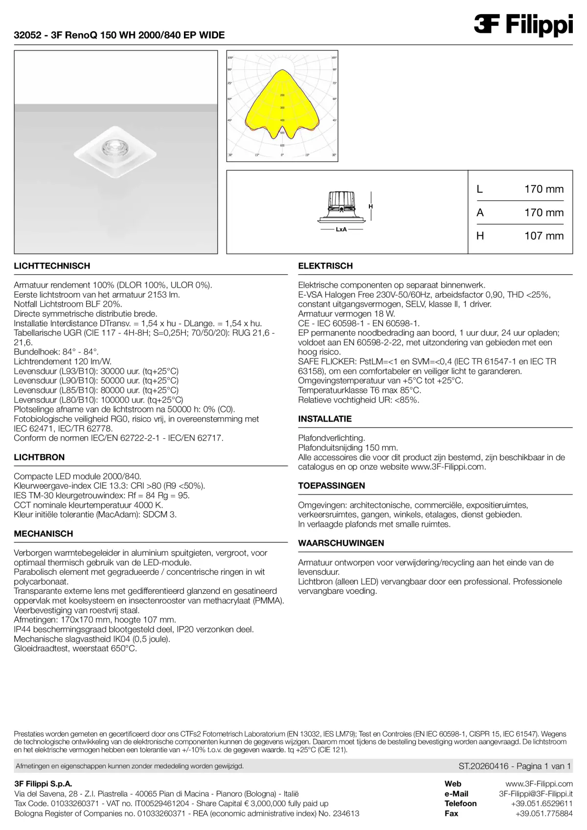 32052 - 3F RenoQ 150 WH 2000-840 EP WIDE - Datasheet - nl