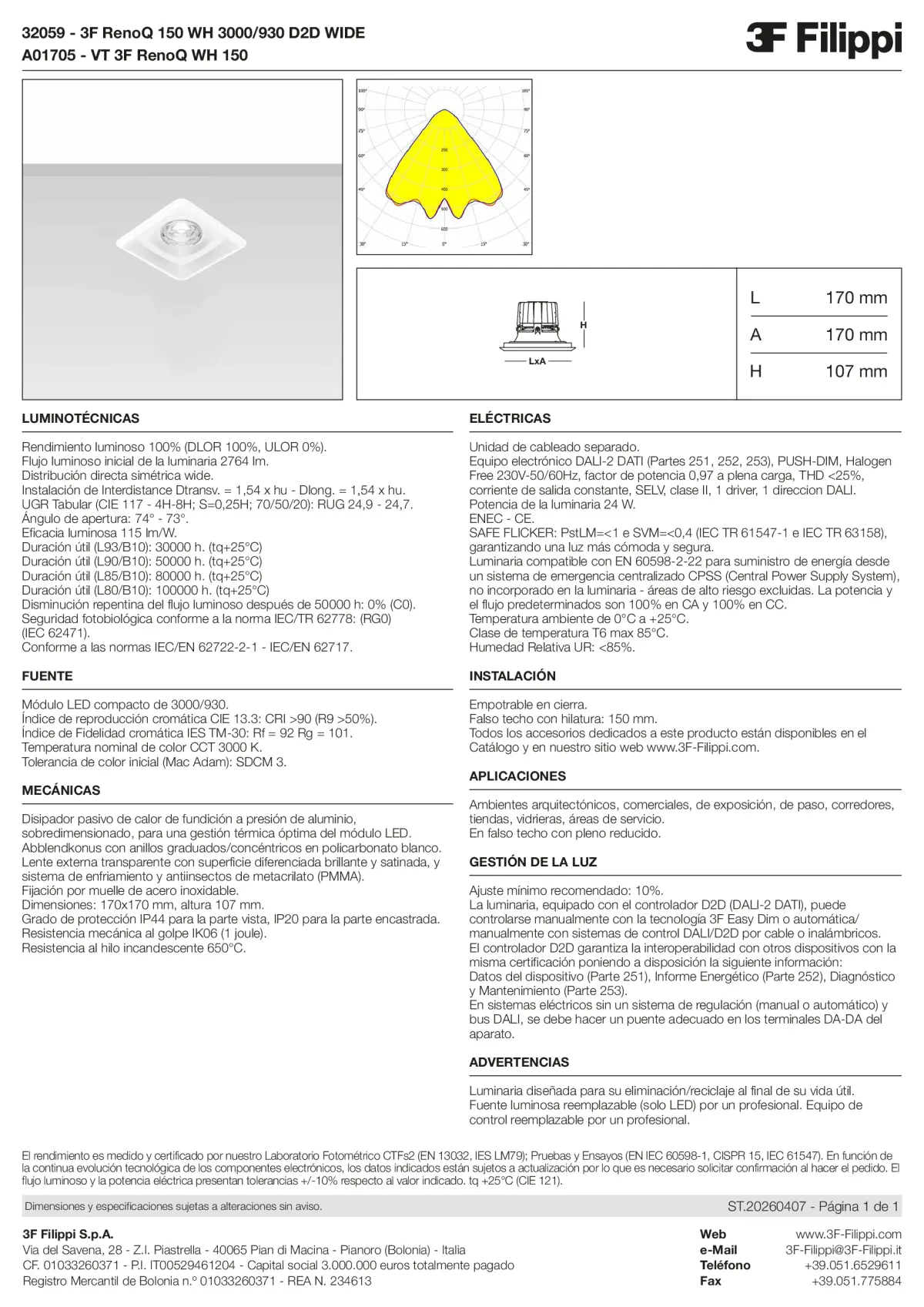 32059+A01705 - 3F RenoQ 150 WH 3000-930 D2D WIDE + VT WH - Datasheet - es