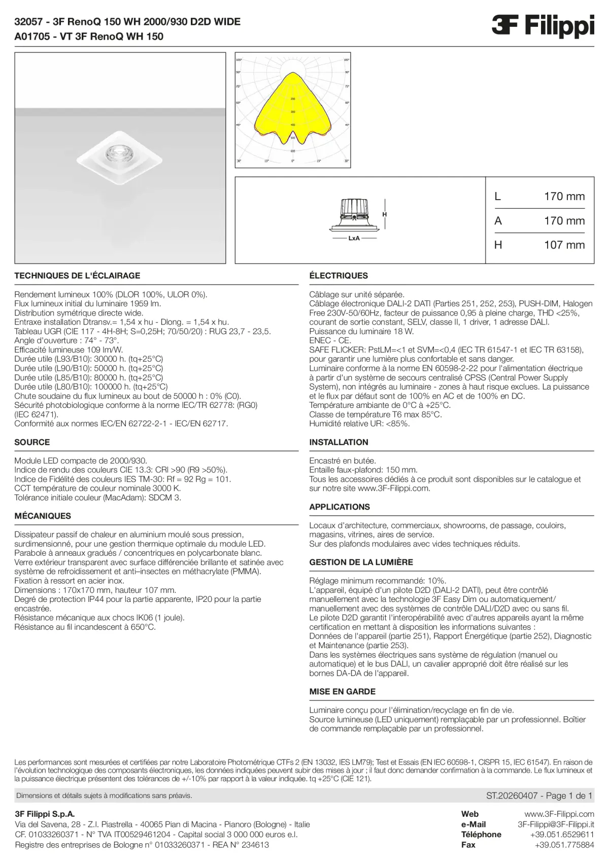 32057+A01705 - 3F RenoQ 150 WH 2000-930 D2D WIDE + VT WH - Datasheet - fr
