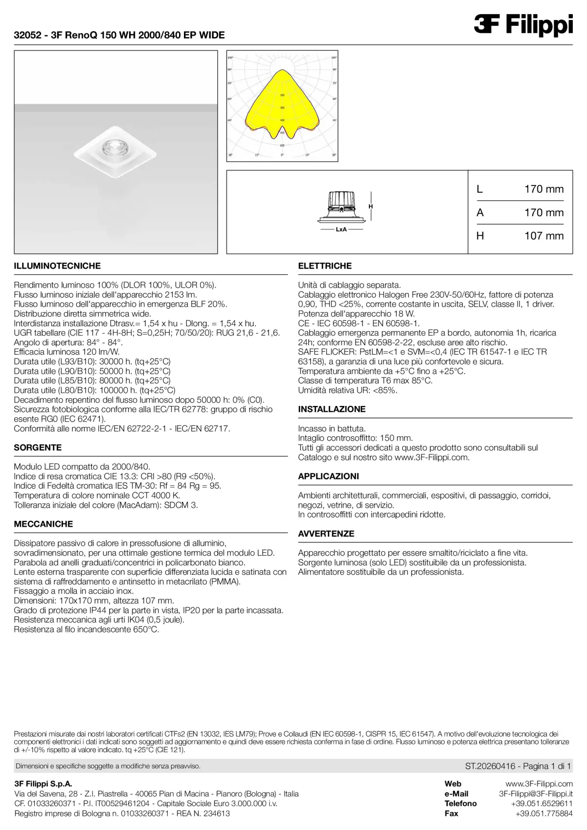32052 - 3F RenoQ 150 WH 2000-840 EP WIDE - Datasheet - it
