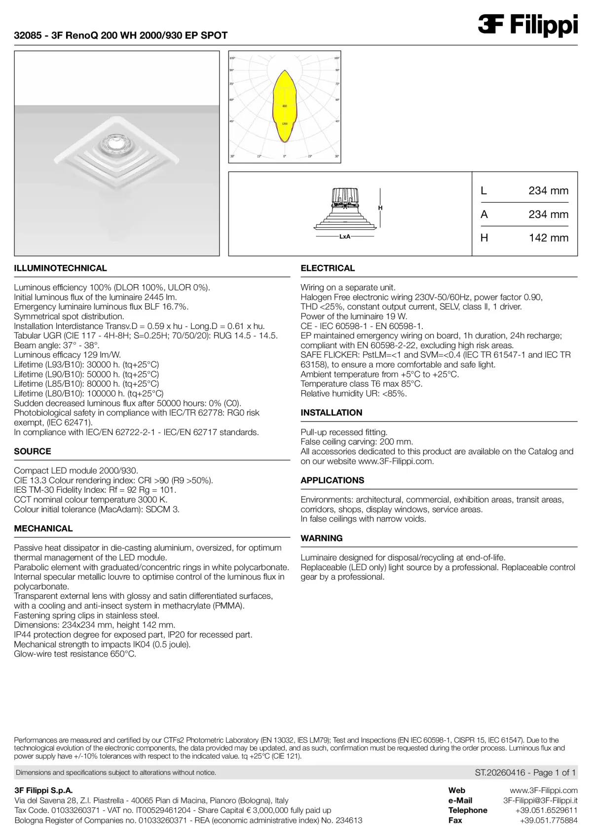 32085 - 3F RenoQ 200 WH 2000-930 EP SPOT - Datasheet - en