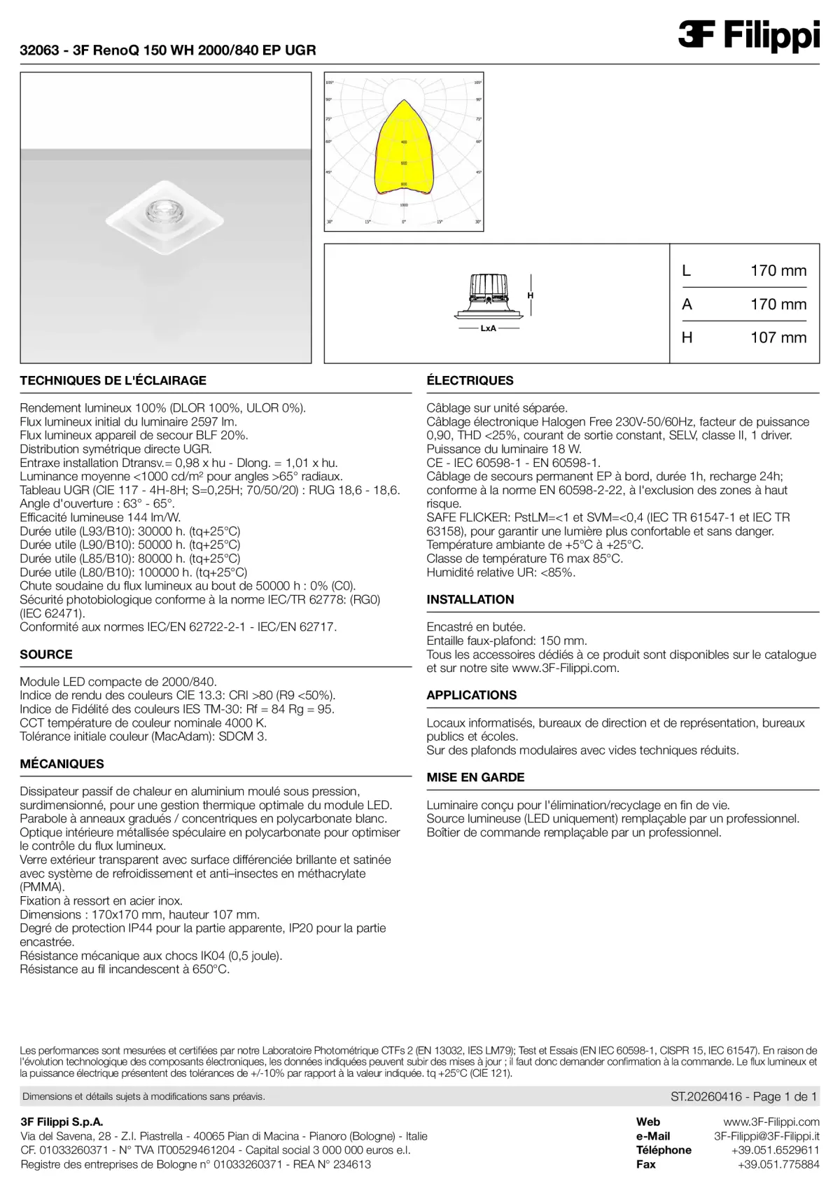32063 - 3F RenoQ 150 WH 2000-840 EP UGR - Datasheet - fr