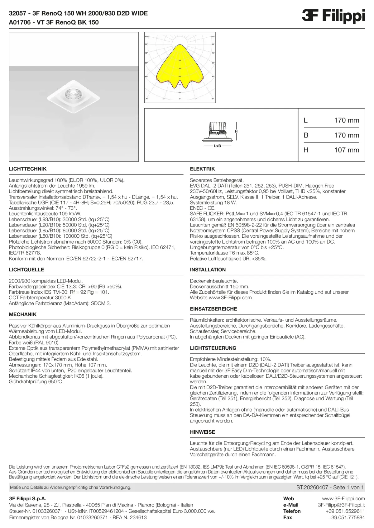 32057+A01706 - 3F RenoQ 150 WH 2000-930 D2D WIDE + VT BK - Datasheet - de