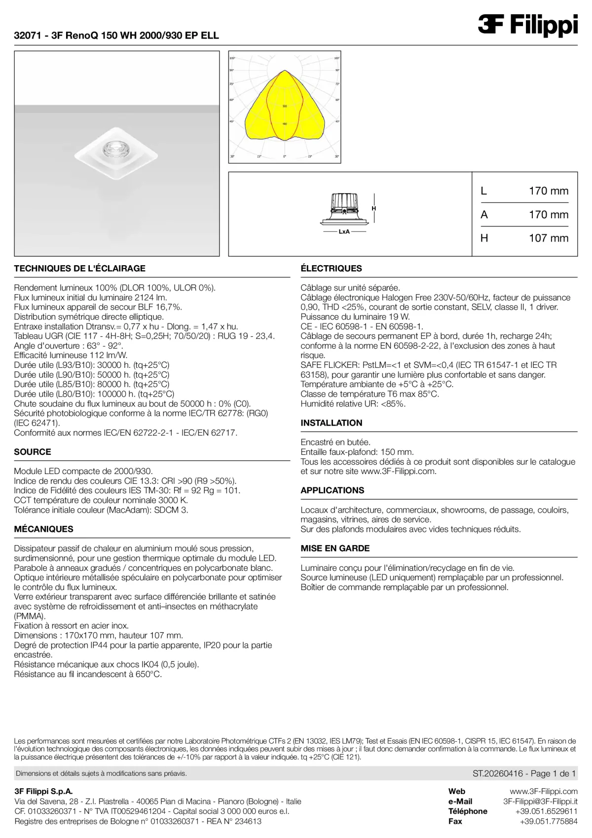 32071 - 3F RenoQ 150 WH 2000-930 EP ELL - Datasheet - fr