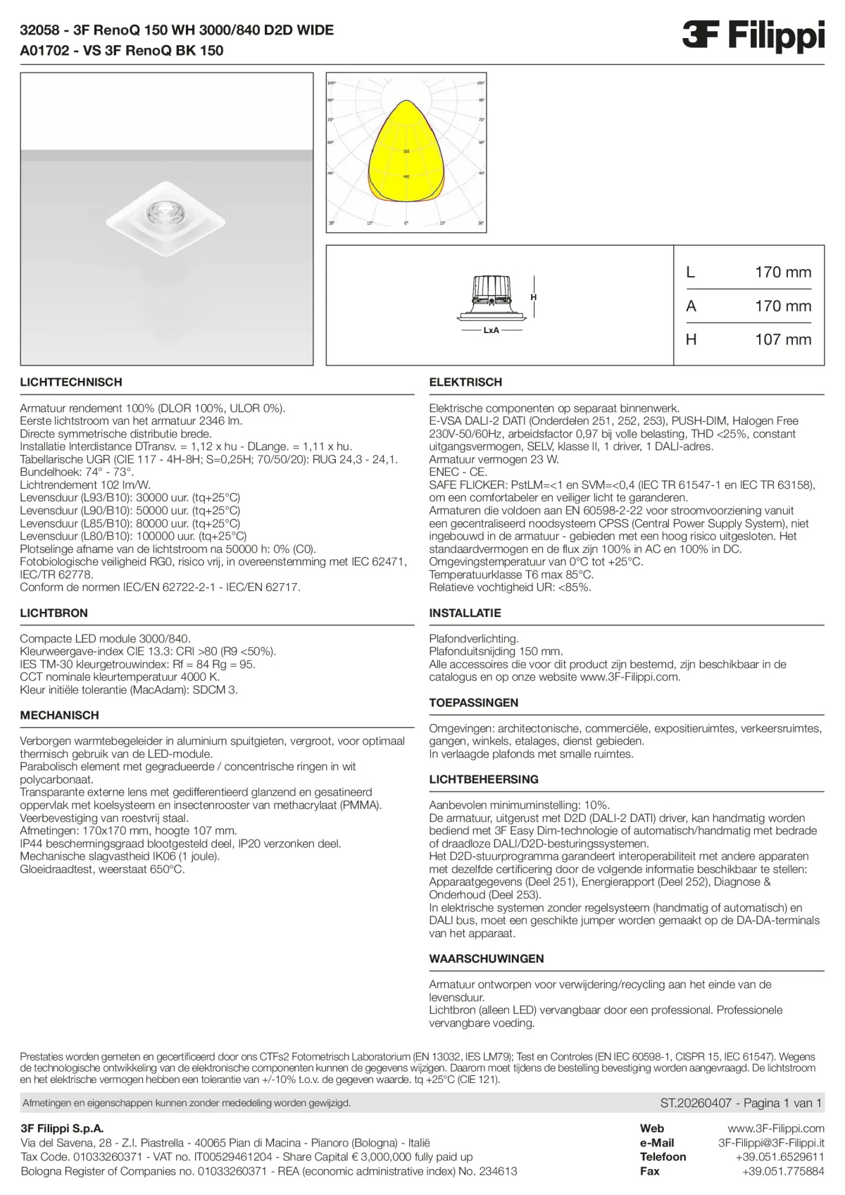 32058+A01702 - 3F RenoQ 150 WH 3000-840 D2D WIDE + VS BK - Datasheet - nl