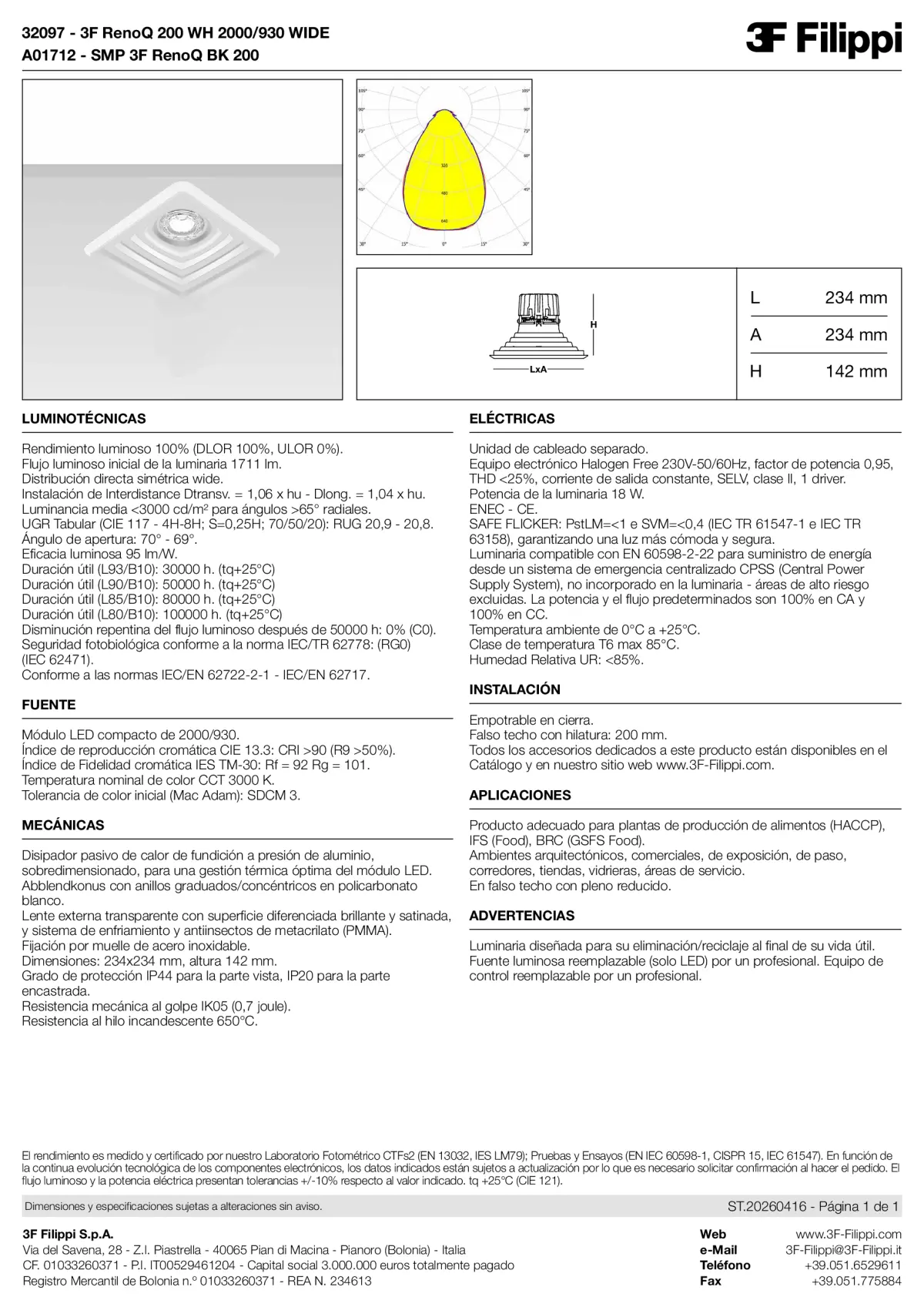 32097+A01712 - 3F RenoQ 200 WH 2000-930 WIDE + SMP BK - Datasheet - es