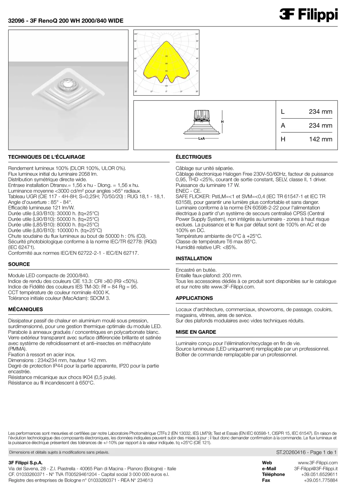 32096 - 3F RenoQ 200 WH 2000-840 WIDE - Datasheet - fr