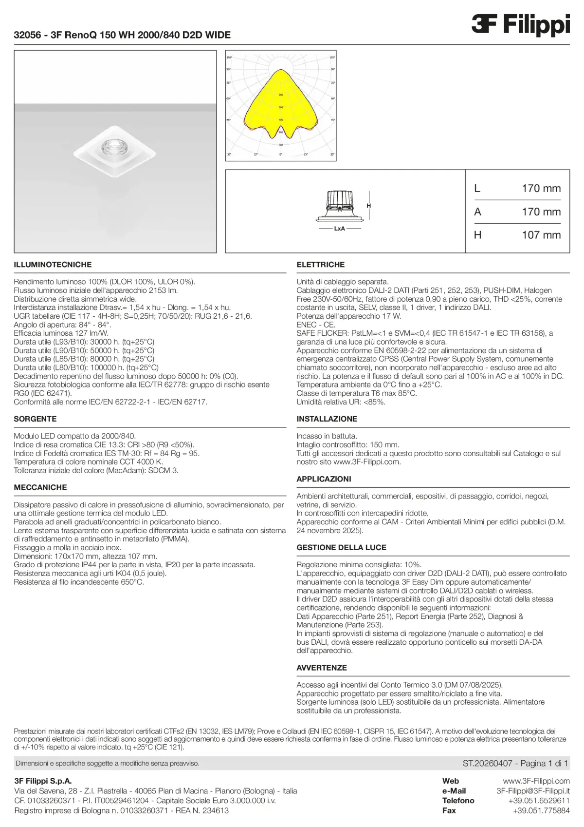 32056 - 3F RenoQ 150 WH 2000-840 D2D WIDE - Datasheet - it