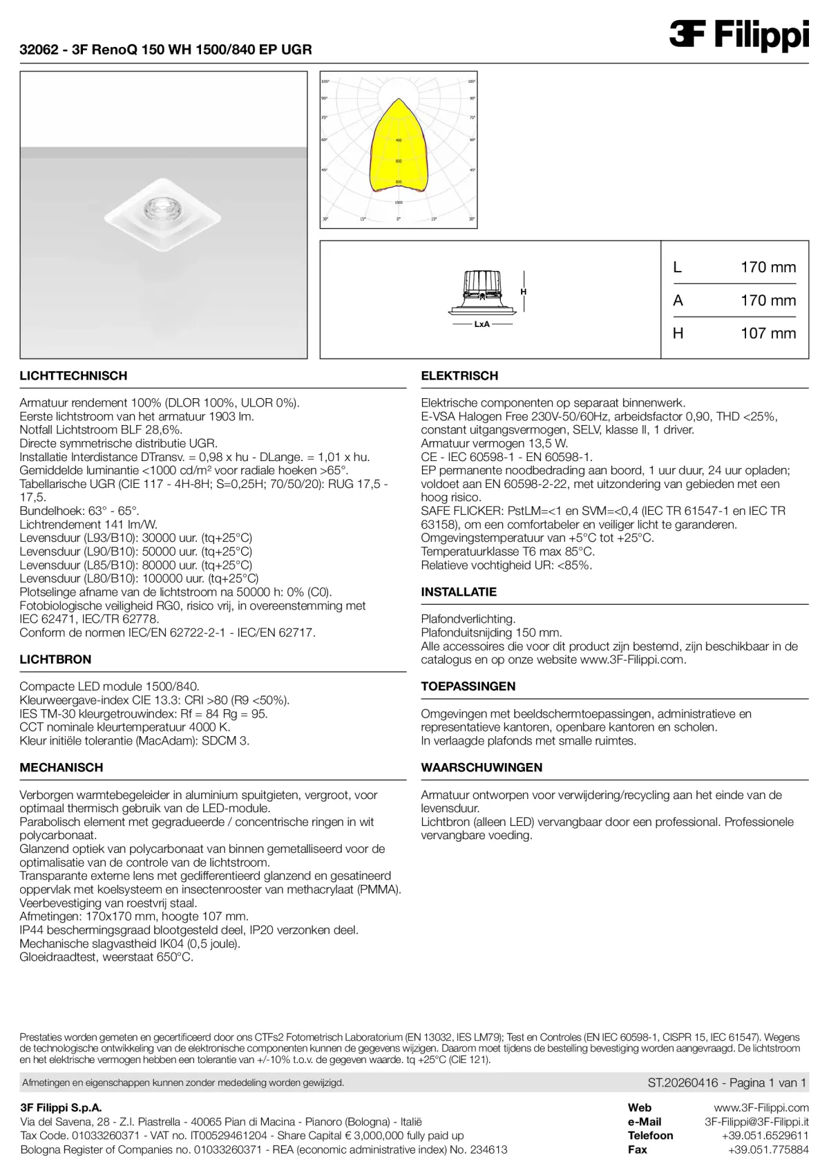 32062 - 3F RenoQ 150 WH 1500-840 EP UGR - Datasheet - nl