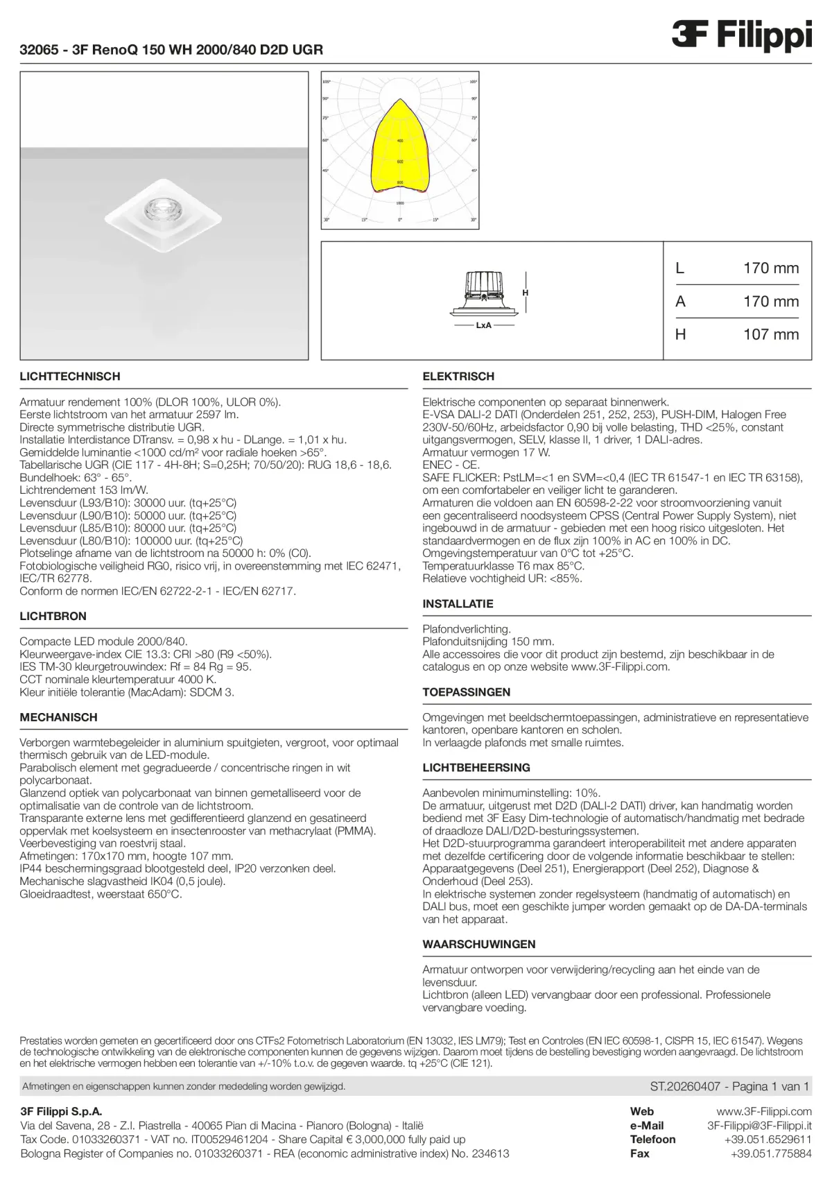 32065 - 3F RenoQ 150 WH 2000-840 D2D UGR - Datasheet - nl