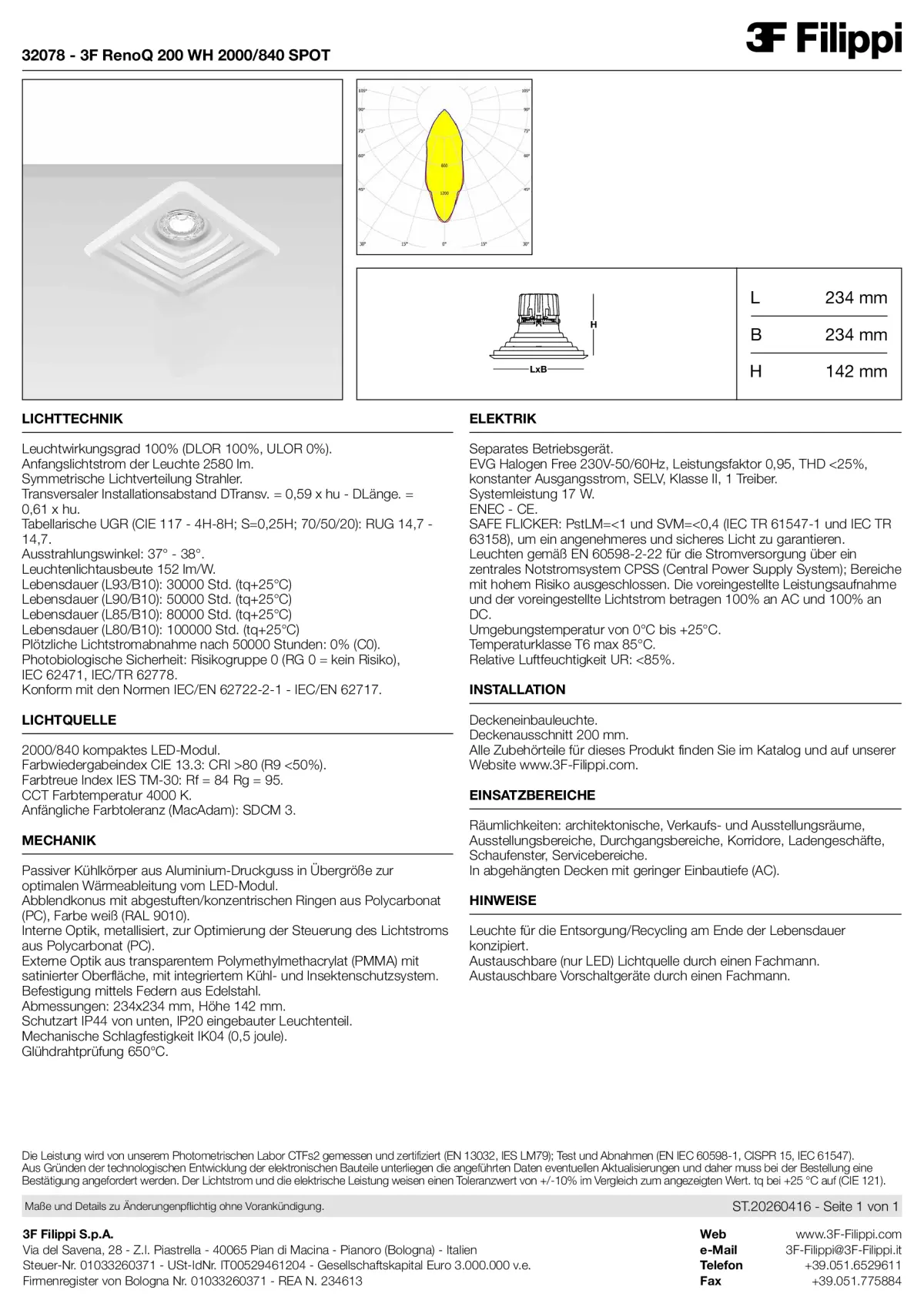 32078 - 3F RenoQ 200 WH 2000-840 SPOT - Datasheet - de