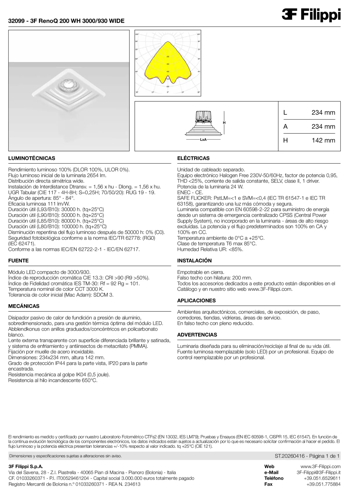 32099 - 3F RenoQ 200 WH 3000-930 WIDE - Datasheet - es